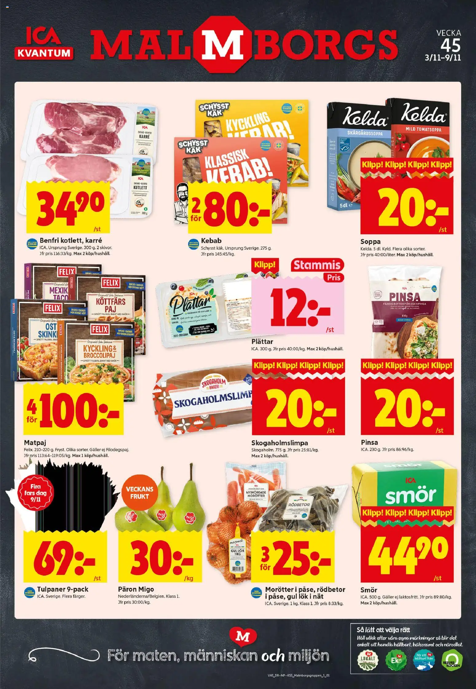 ICA Kvantum reklamblad aktuell från 03.11.2025 | Sida: 1 | Produkter: Bageri, Galler, Häll, Soppa