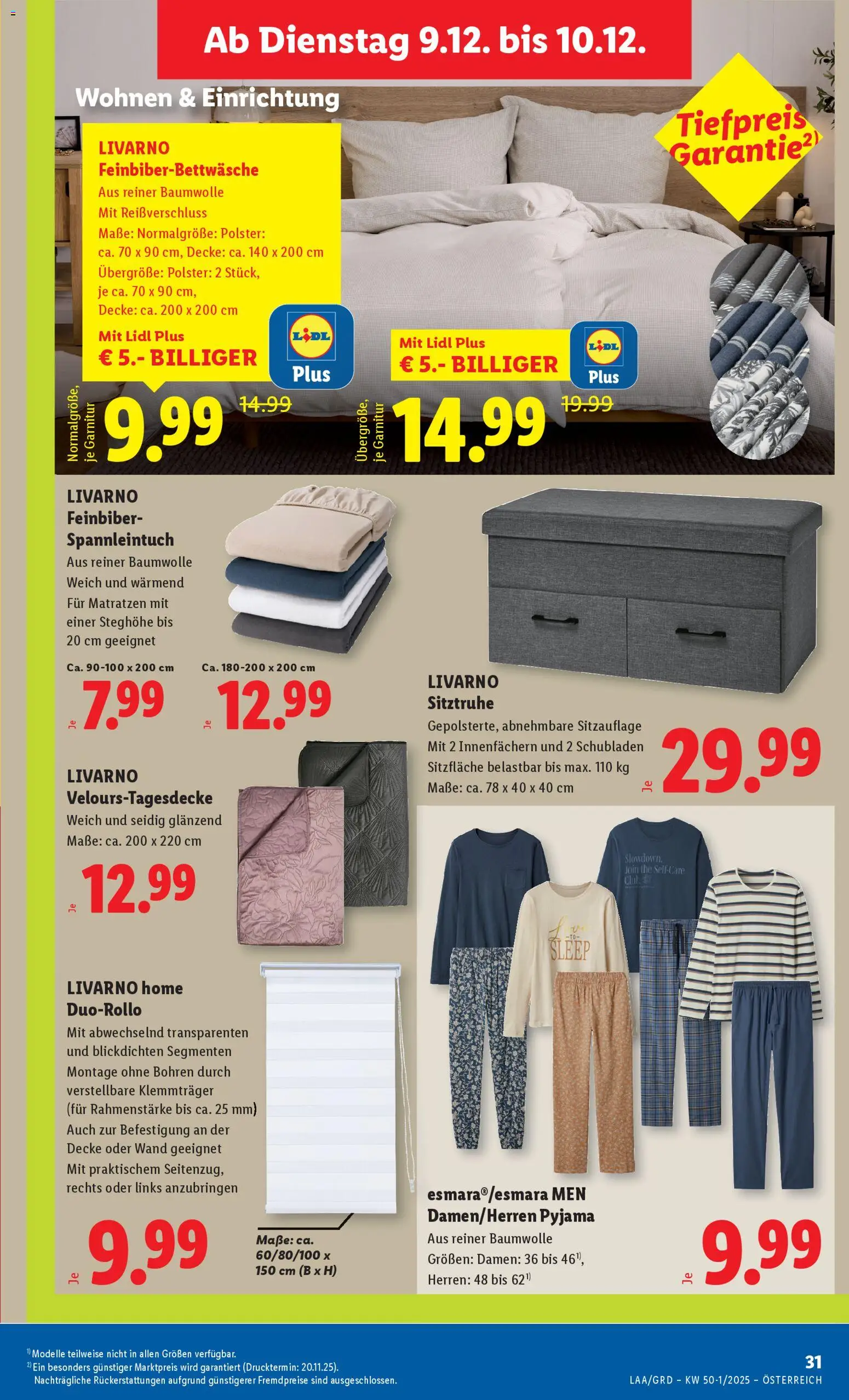 Lidl Flugblatt - Altenmarkt im Pongau, St. Johann im Pongau, Zell am See gültig ab 04.12.2025 | Seite: 35 | Produkte: Pyjama, Decke
