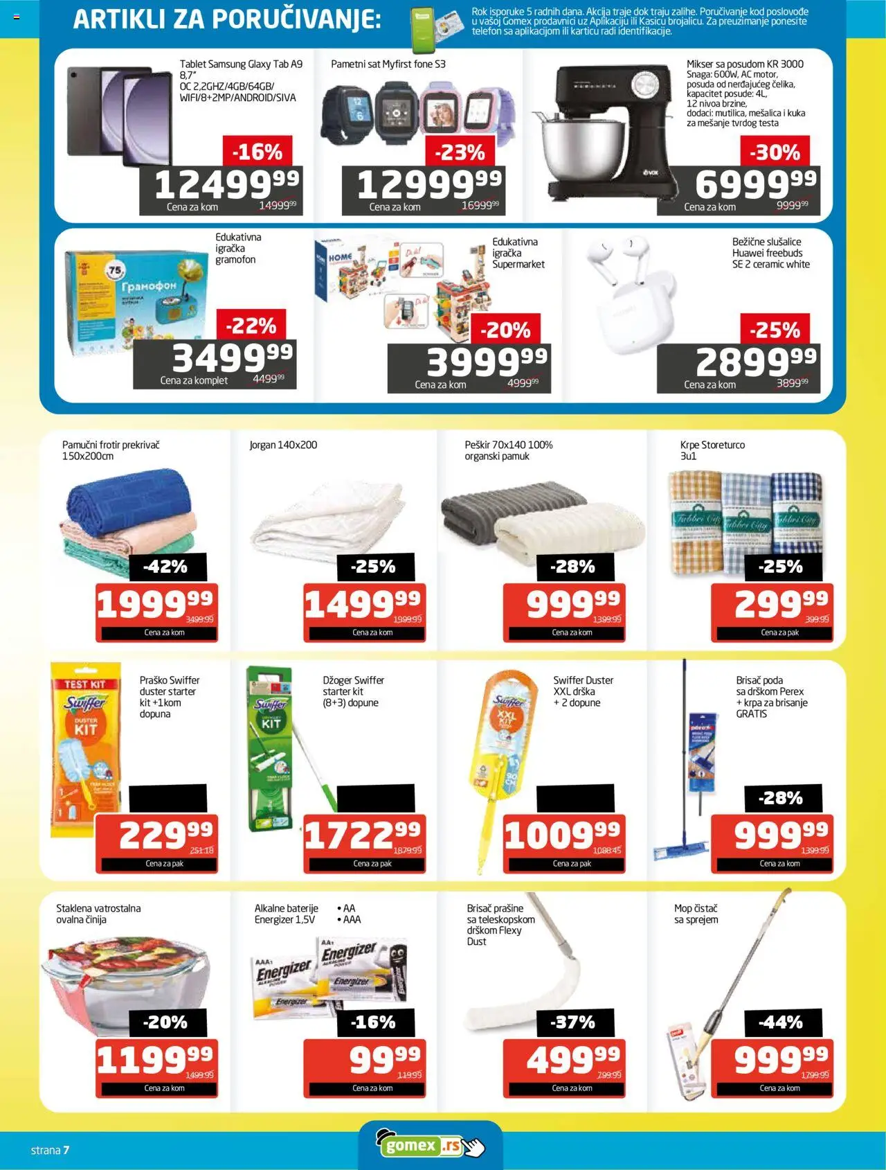 Gomex katalog - važi od 29.09.2025 | Strana: 7 | Proizvode: Telefon, Tablet, Peškir, Baterije