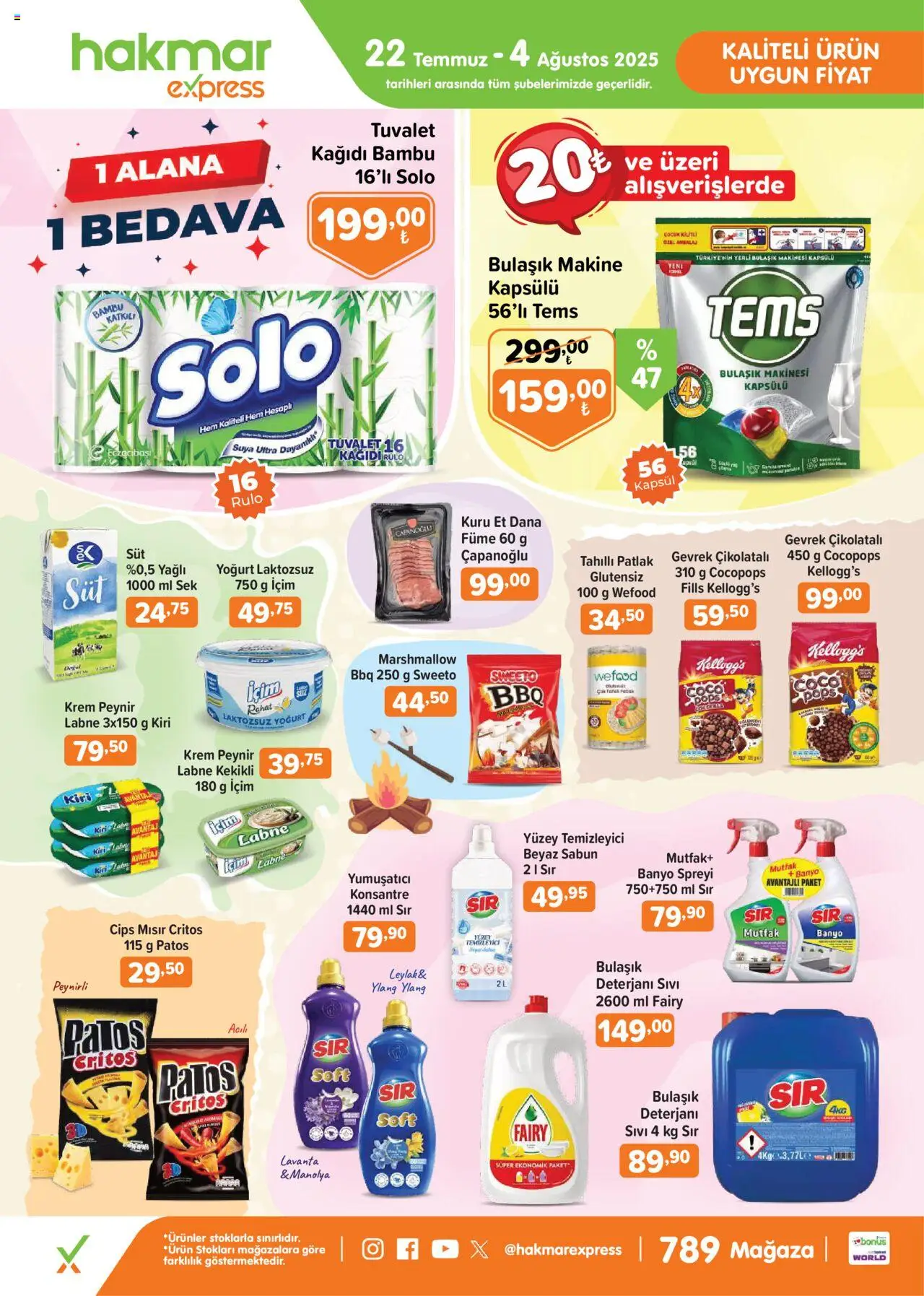Hakmar Express Katalog - 22.07.2025 tarihinden itibaren geçerlidir | Sayfa: 1 | Ürünler: Banyo, Peynir, Yoğurt, Deterjan