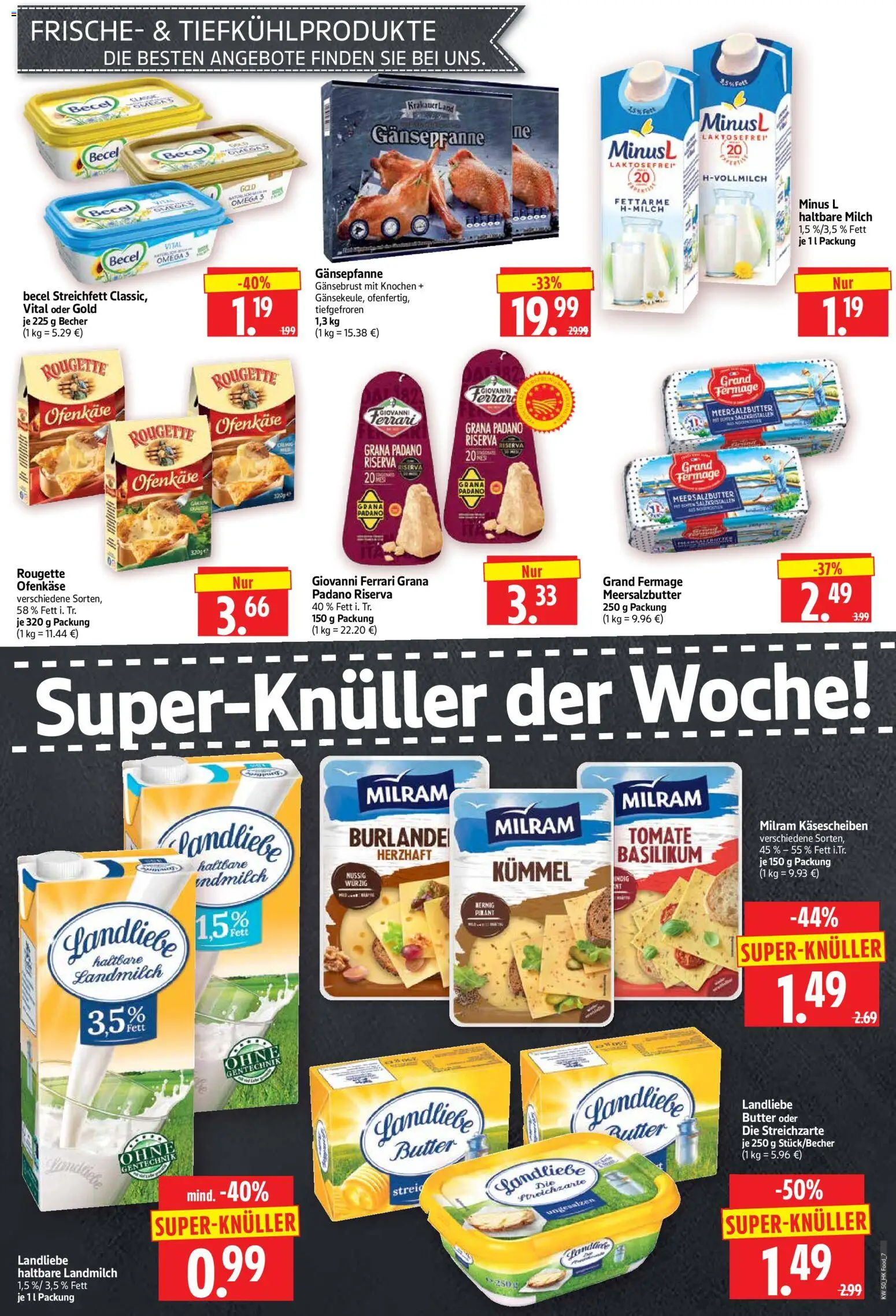 HERKULES Prospekt 	 – gültig ab 08.12.2025 | Seite: 7 | Produkte: Milch, Butter, Rougette ofenkase, Milram