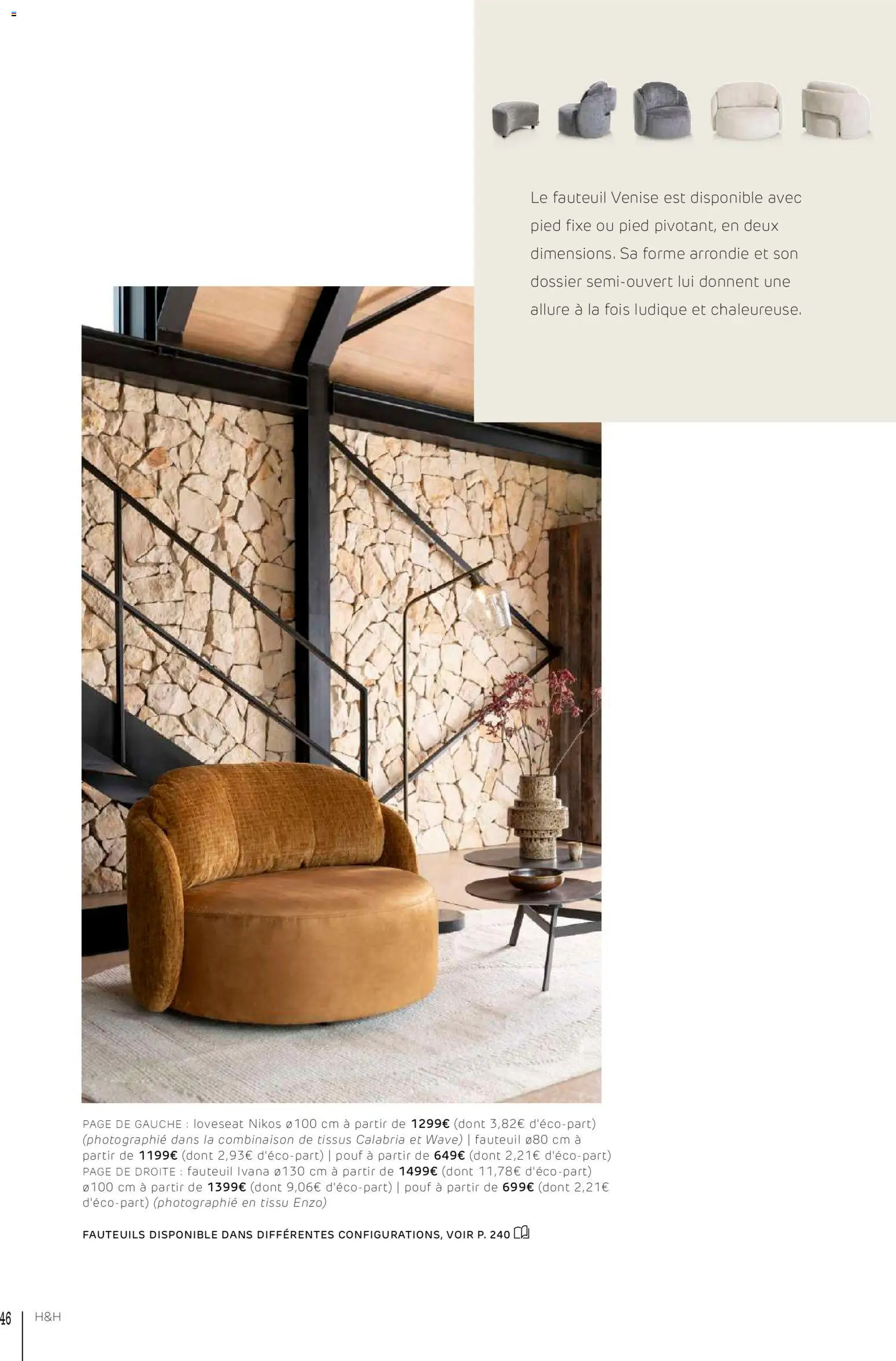 {H1} | Page: 46 | Produits: Fauteuil, Combinaison