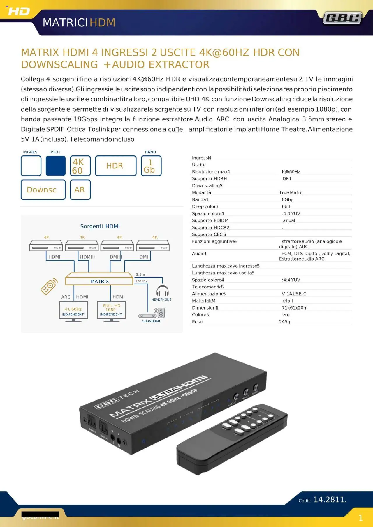 Volantino GBC del 16.10.2025 | Pagina: 19 | Prodotti: Soundbar, TV, Audio, Cavo