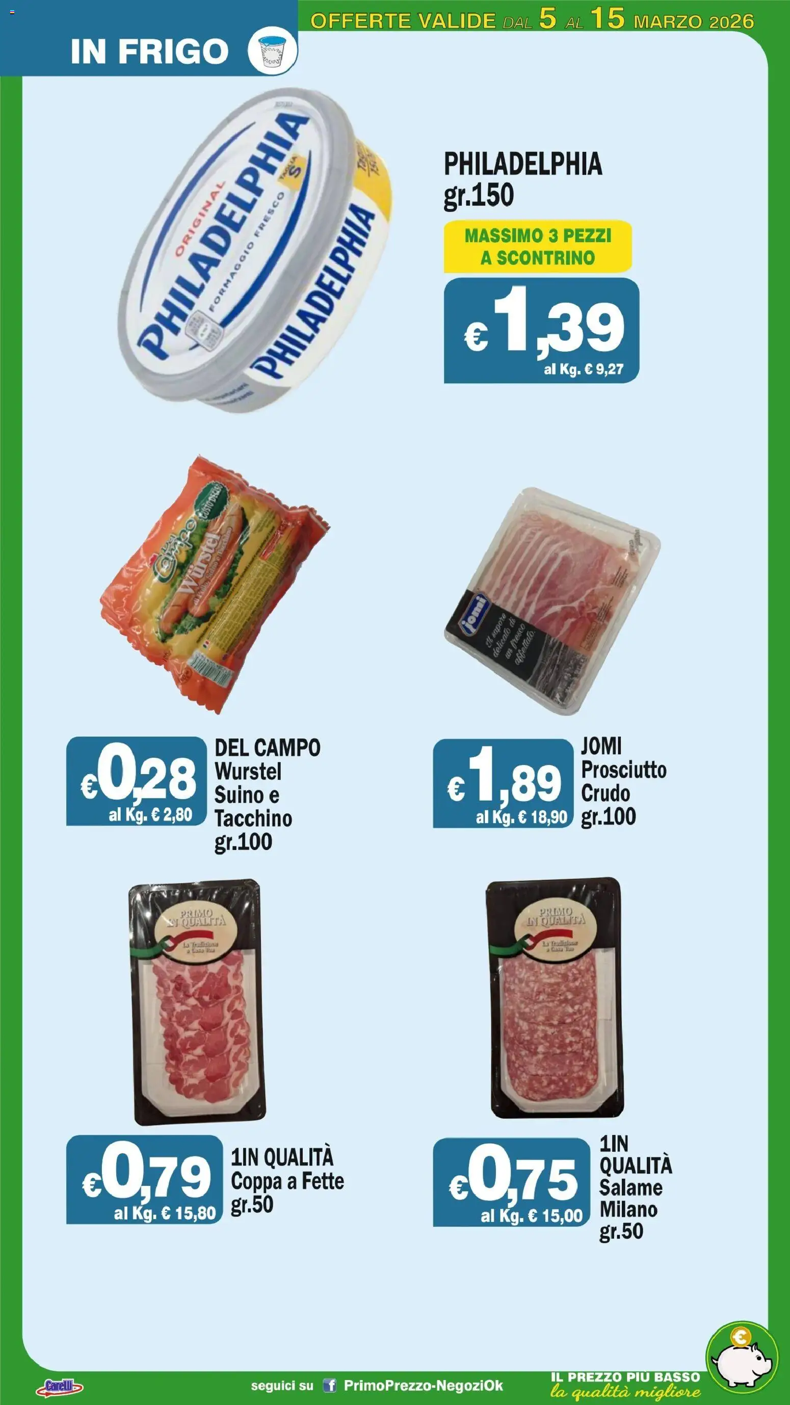 Volantino Primo Prezzo del 05.03.2026 | Pagina: 41 | Prodotti: Salame, Suino, Formaggio, Prosciutto