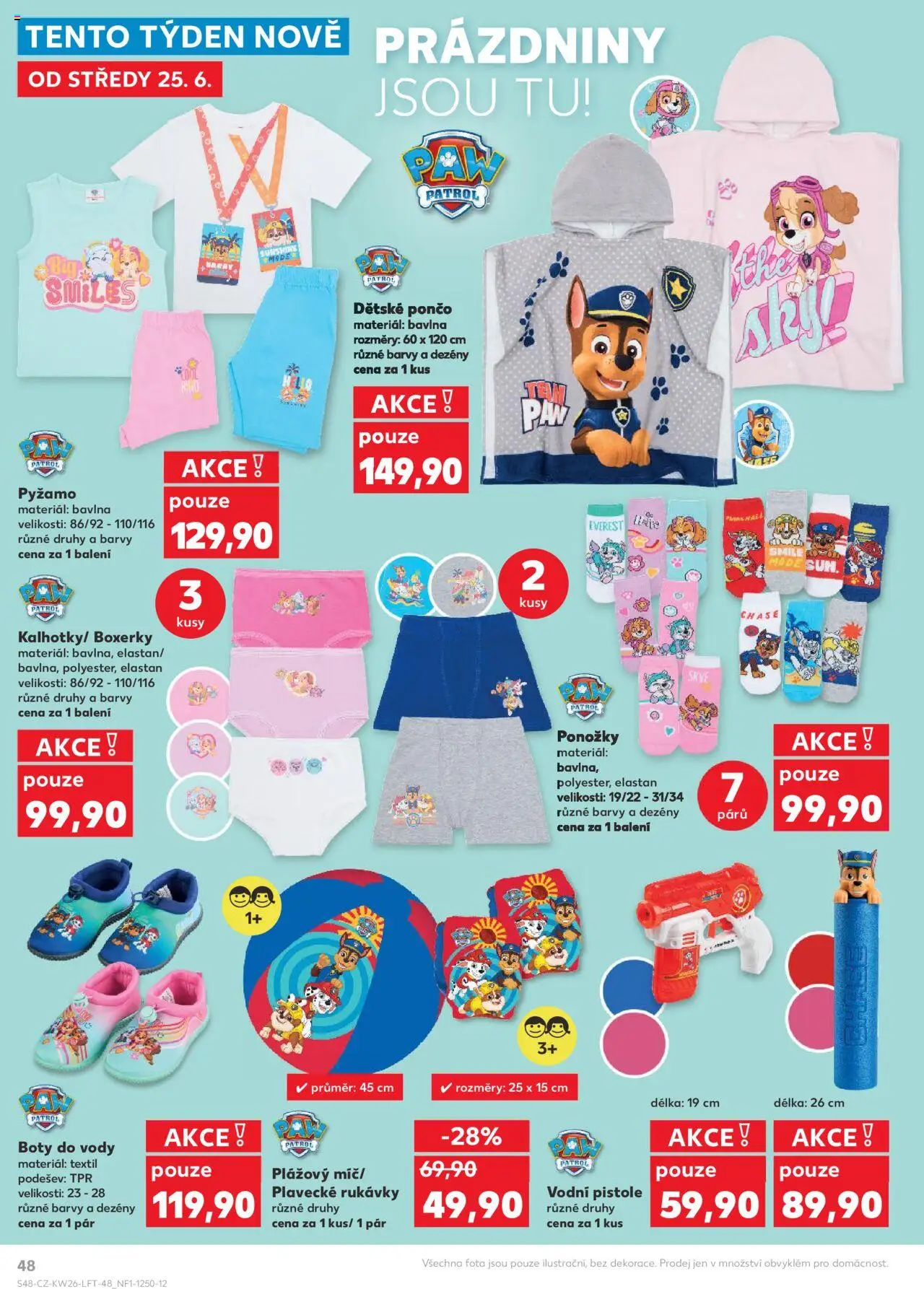 Kaufland leták od 25.06.2025 | Strana: 48 | Produkty: Pyžamo, Boty, Boty do vody, Barvy