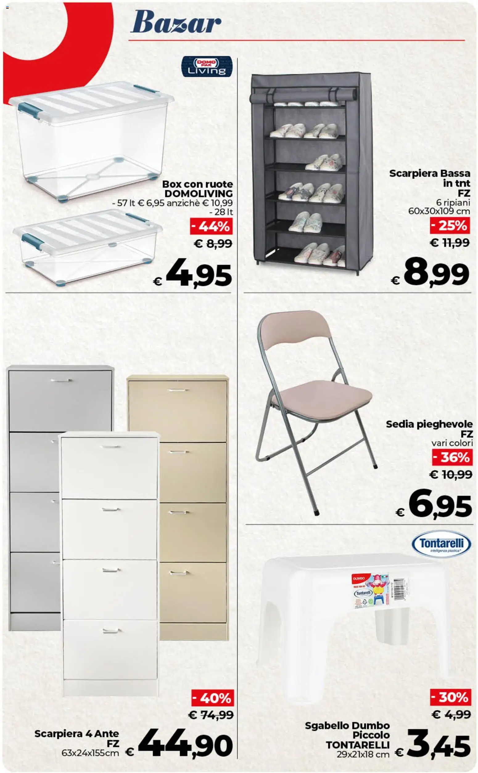 Volantino COOP del 07.04.2026 | Pagina: 46 | Prodotti: Sgabello, Scarpiera, Sedia