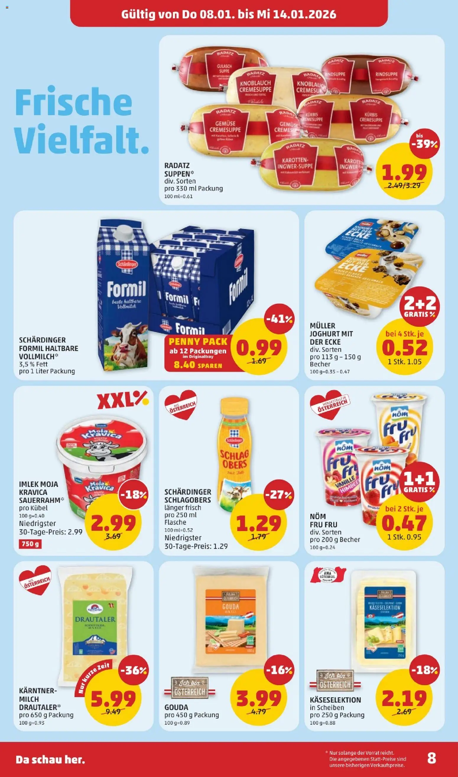 Penny Markt Flugblatt gültig ab 08.01.2026 | Seite: 8 | Produkte: Gemüse, Knoblauch, Kürbis, Joghurt
