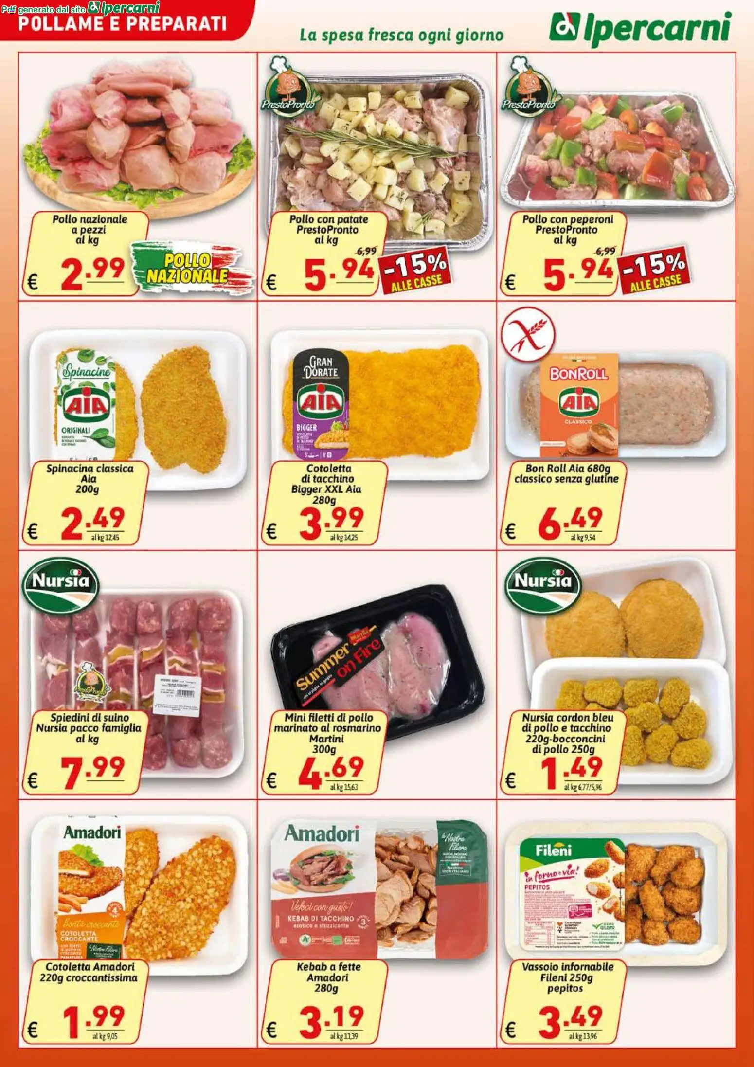 Volantino Ipercarni del 29.04.2026 | Pagina: 4 | Prodotti: Rosmarino, Peperoni, Patate, Tacchino