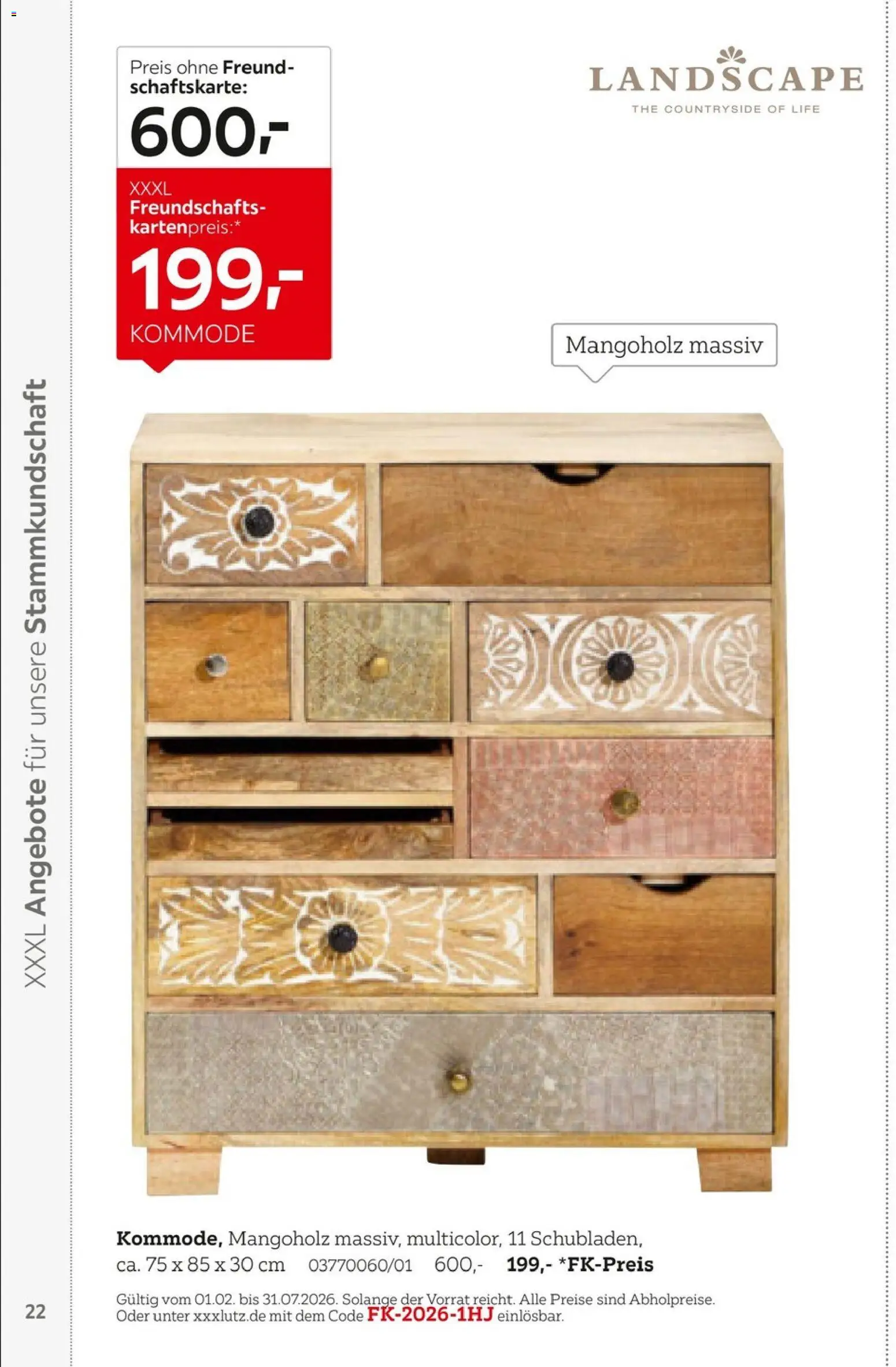 XXXL Lutz  Freundschaftskartenjournal – gültig ab 01.02.2026 | Seite: 22 | Produkte: Kommode