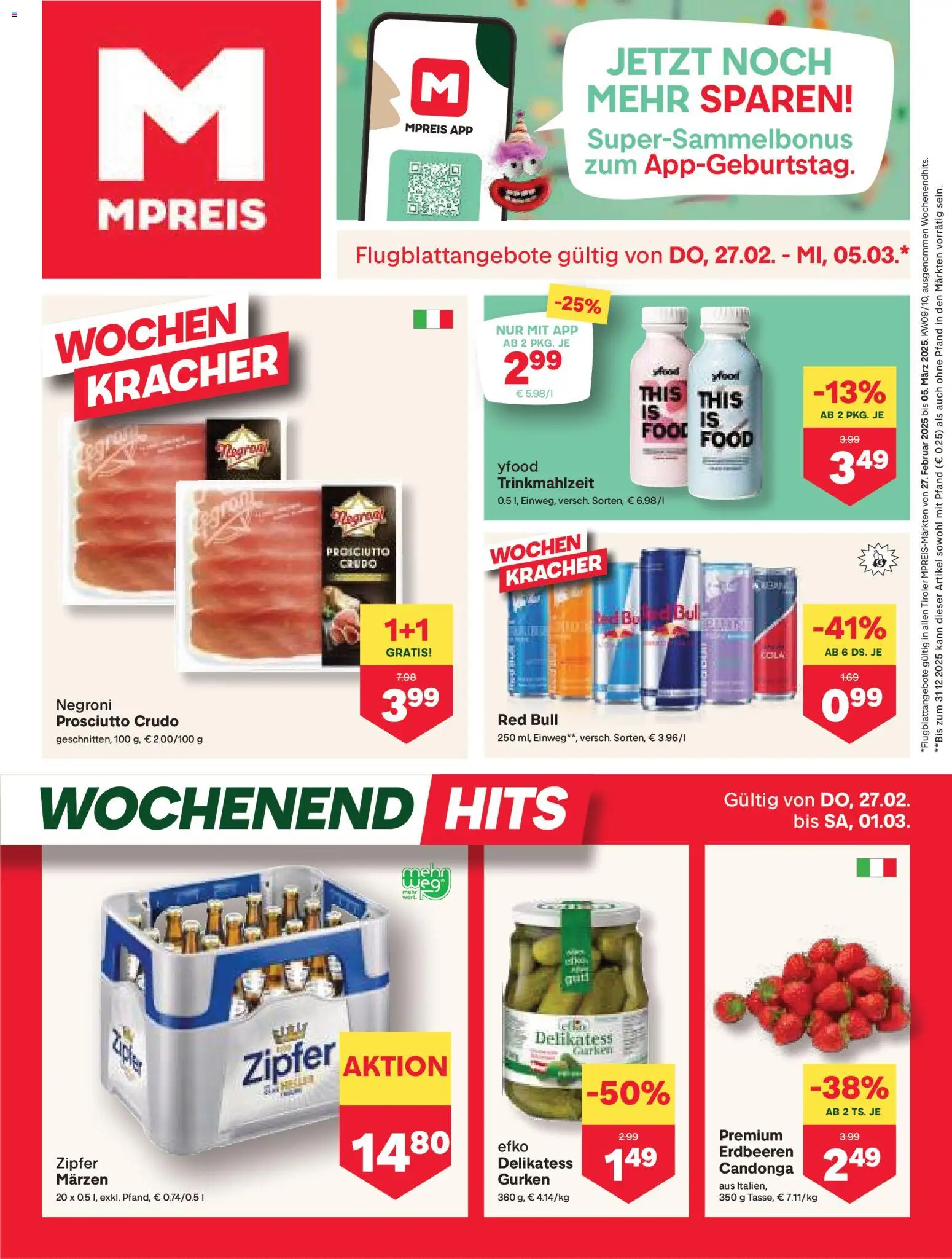 MPREIS Altenmarkt im Pongau gültig ab 27.02.2026 | Seite: 1 | Produkte: Erdbeeren, Gurken