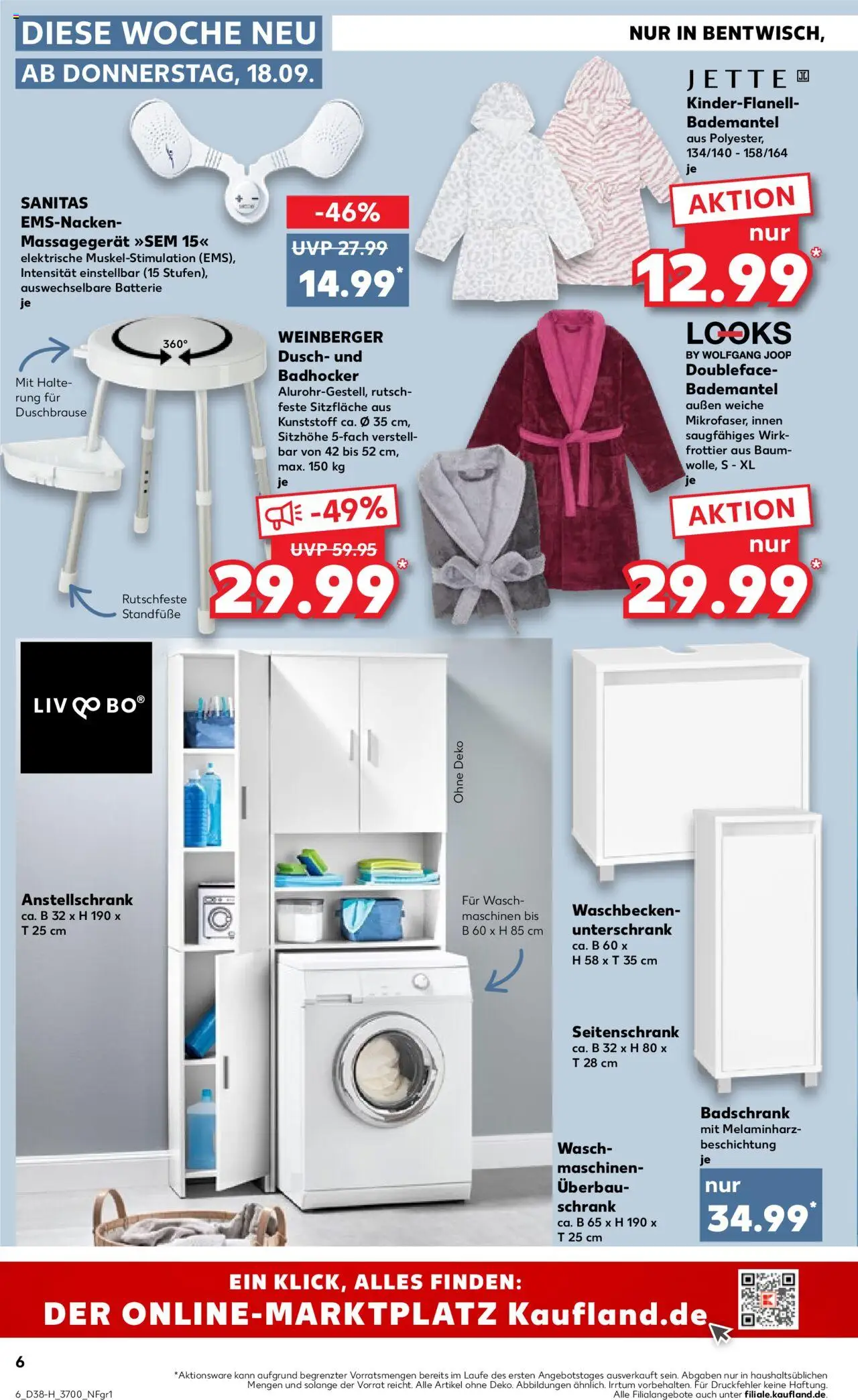 Kaufland prospekt Rostock	 – gültig ab 18.09.2025 | Seite: 6 | Produkte: Waschbecken, Batterie, Badhocker, Unterschrank