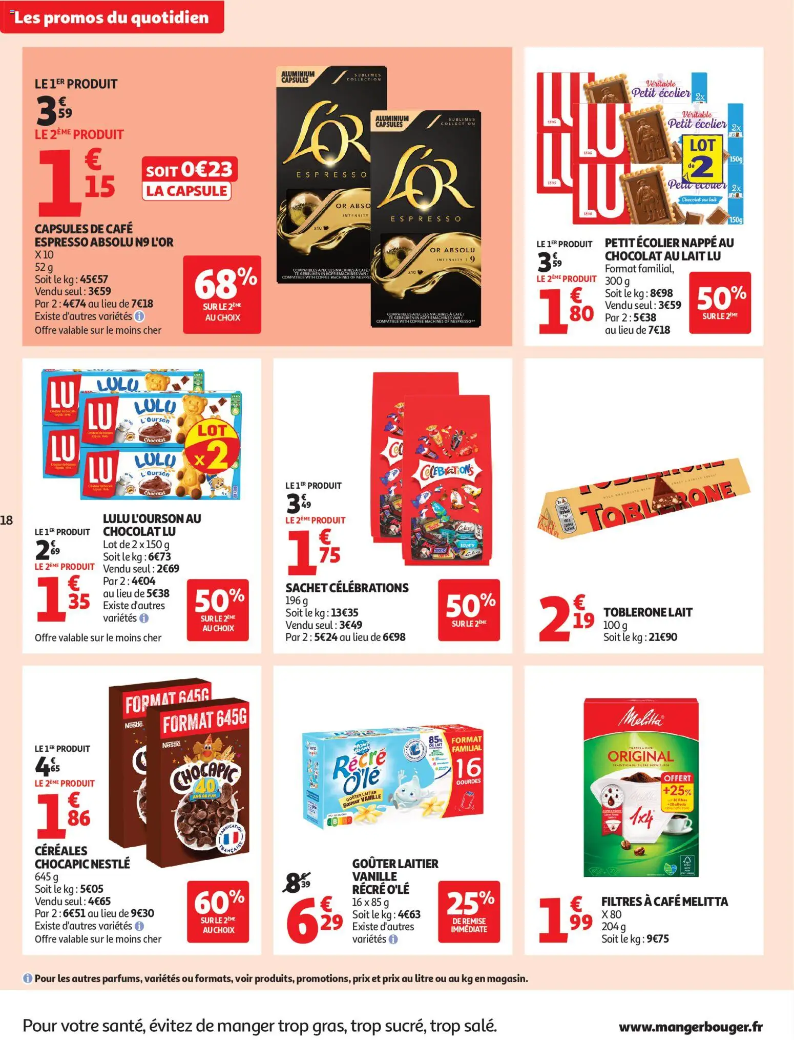 {H1} | Page: 18 | Produits: Chocapic, Lait, Café, Céréales