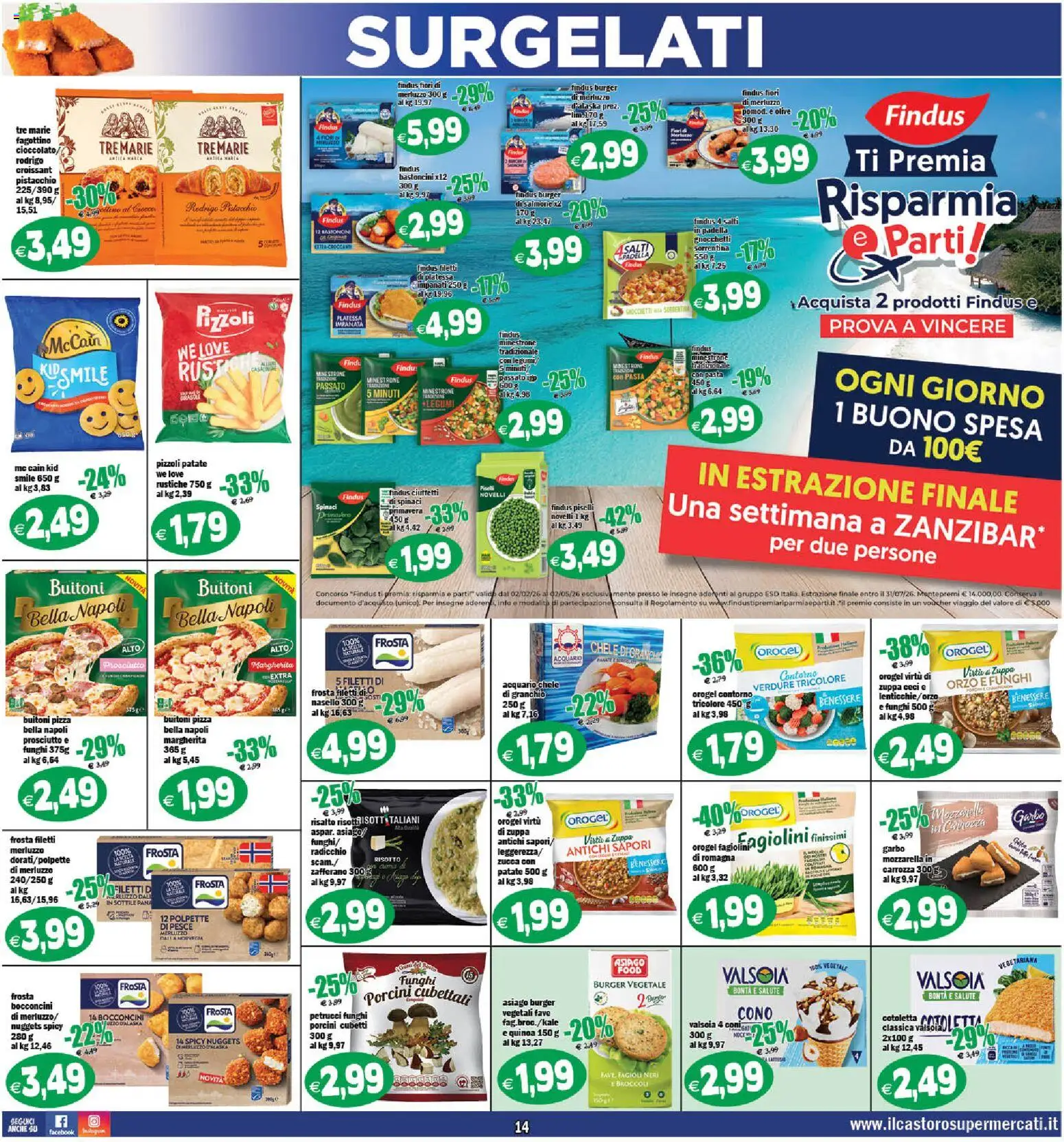 Volantino Il Castoro del 07.04.2026 | Pagina: 14 | Prodotti: Pizza, Olive, Zucca, Gnocchetti