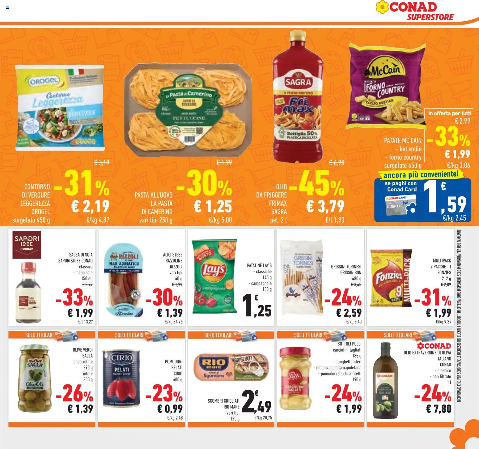 Volantino Conad del 25.02.2026 | Pagina: 21 | Prodotti: Verdure, Grissini, Sgombro, Bottiglia