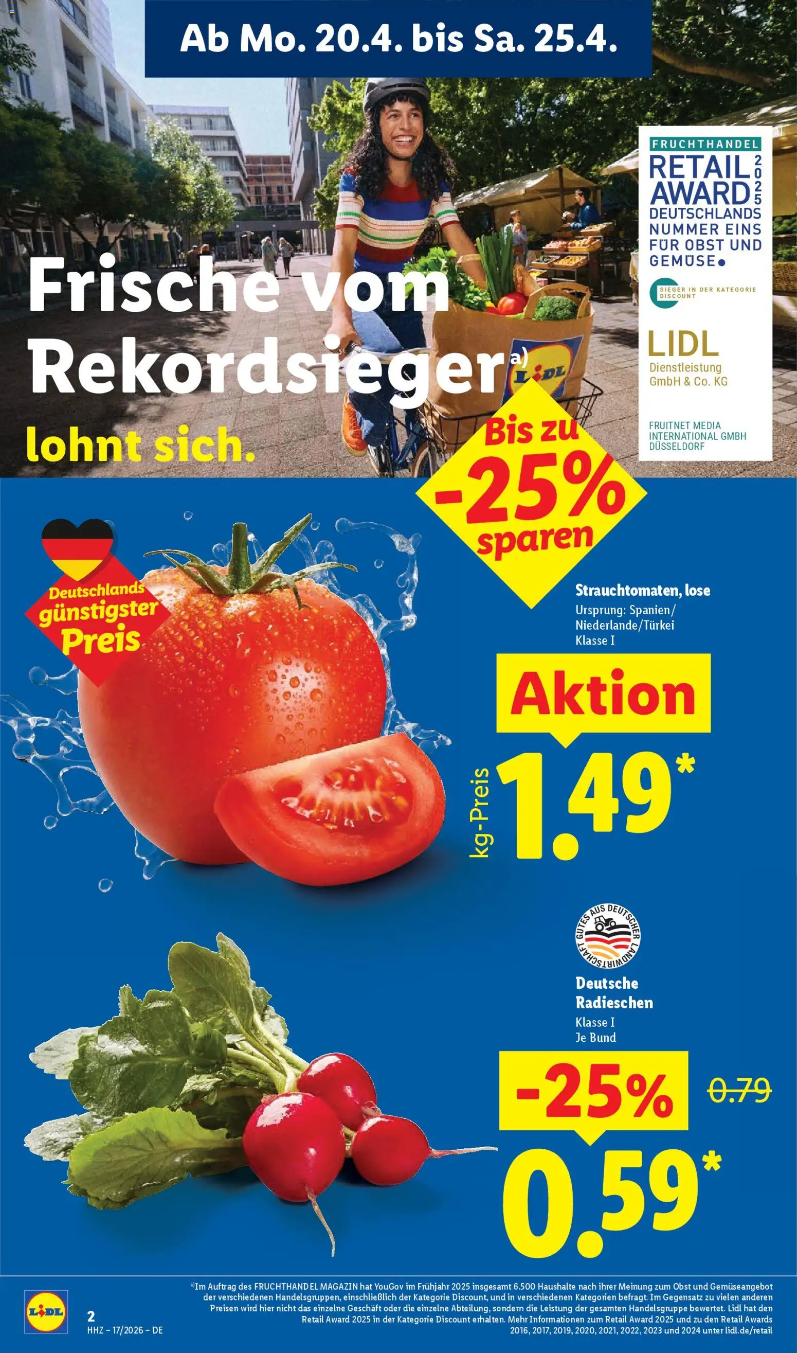 Lidl Prospekt – gültig ab 20.04.2026 | Seite: 4 | Produkte: Gemüse, Obst