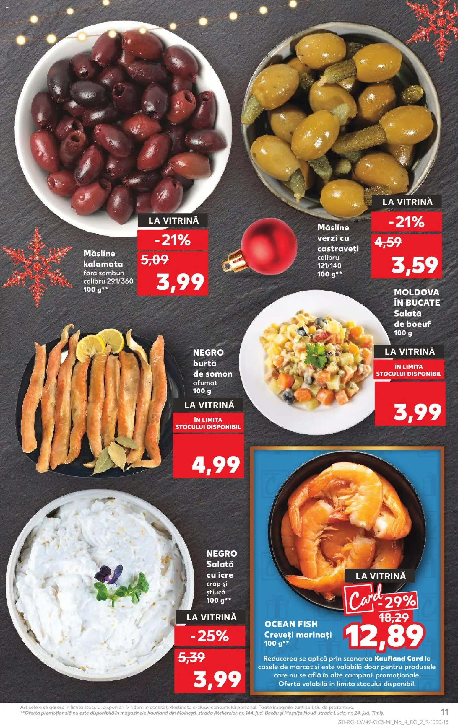 Noul catalog Kaufland – valabil de la 03.12.2025 | Pagină: 11 | Produse: Vitrină, Măsline, Salată cu icre, Salată