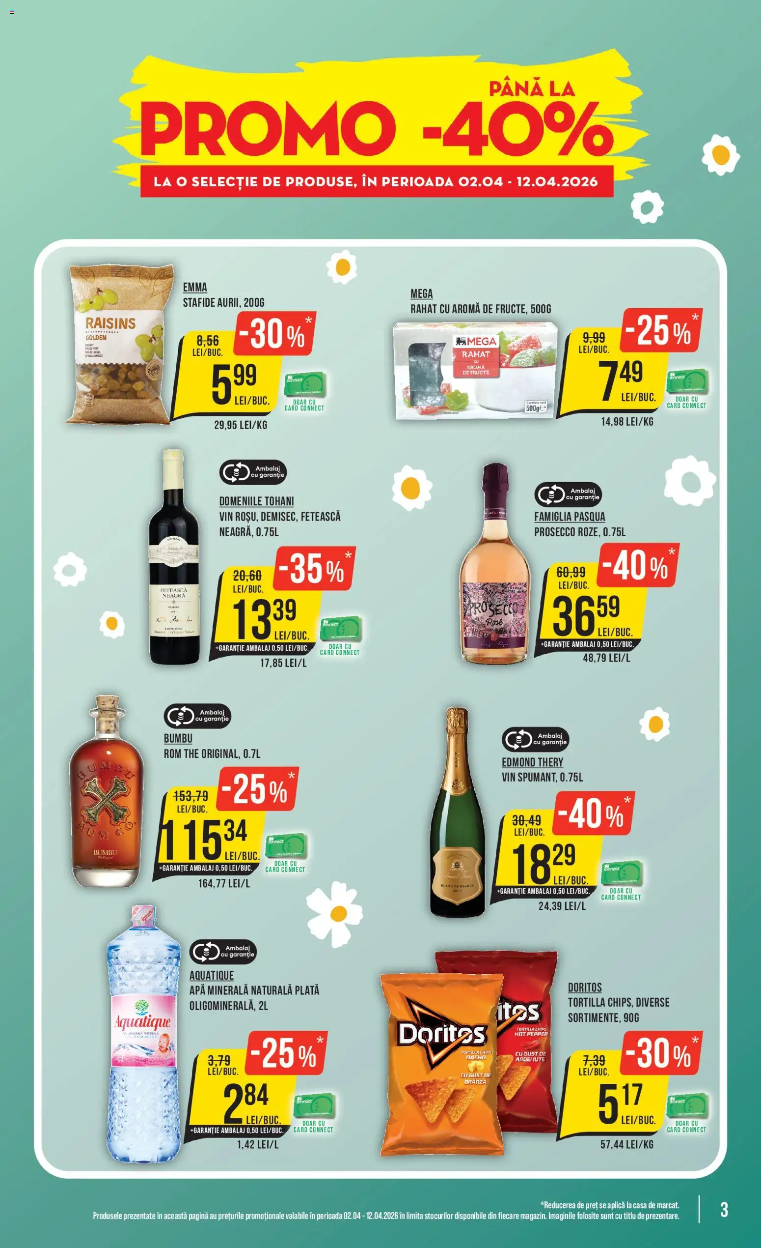 Noul catalog Mega Image – valabil de la 09.04.2026 | Pagină: 3 | Produse: Yazı tahtası kalemi, Stafide, Apă, Fructe