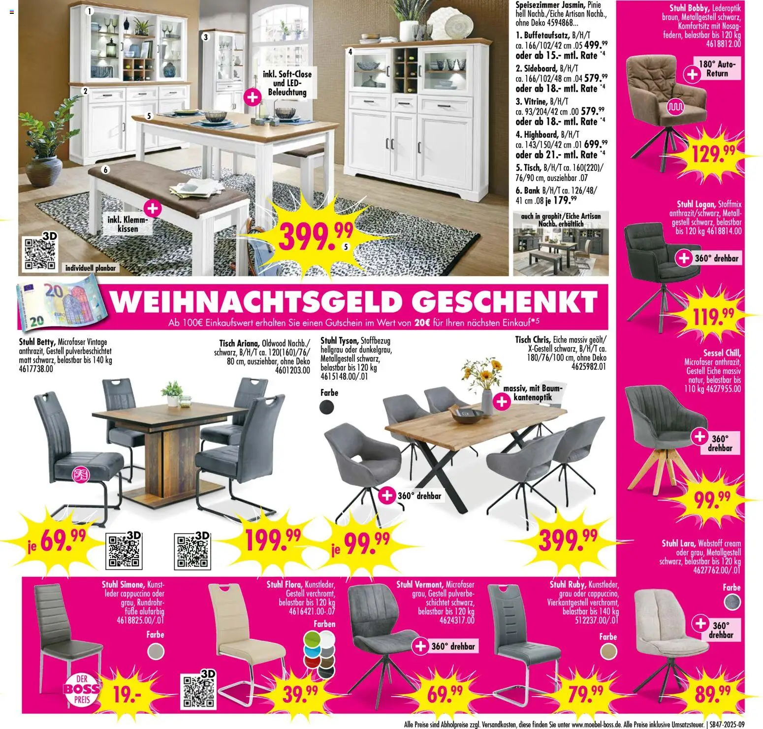 SB Möbel Boss Prospekt 	 – gültig ab 15.11.2025 | Seite: 9 | Produkte: Kissen, Sessel, Tisch, Stuhl