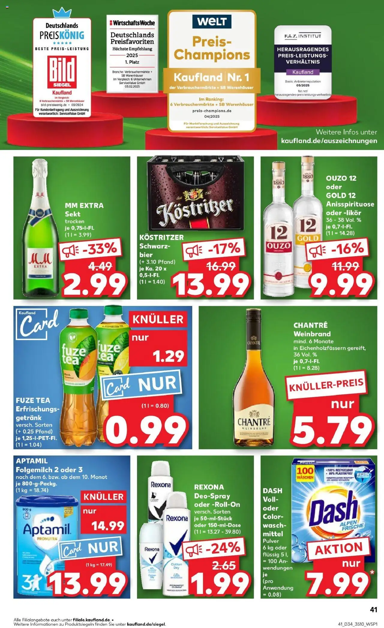 Kaufland prospekt Meiningen	 - gültig ab dem 21.08.2025 | Seite: 41 | Produkte: Ouzo 12, Kostritzer, Bier, Deodorant