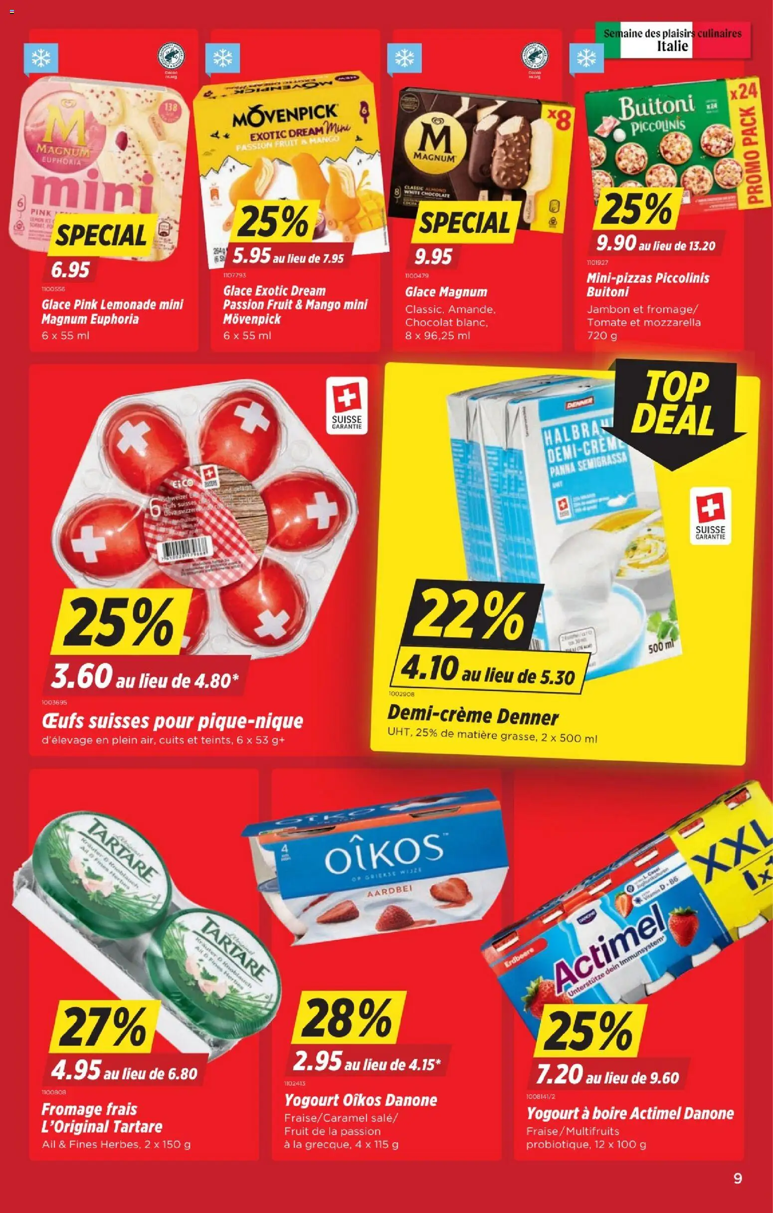 Denner aktionen FR – gültig ab 23.04.2026 | Seite: 9 | Produkte: En Kommode, Glace, Knoblauch, Mango