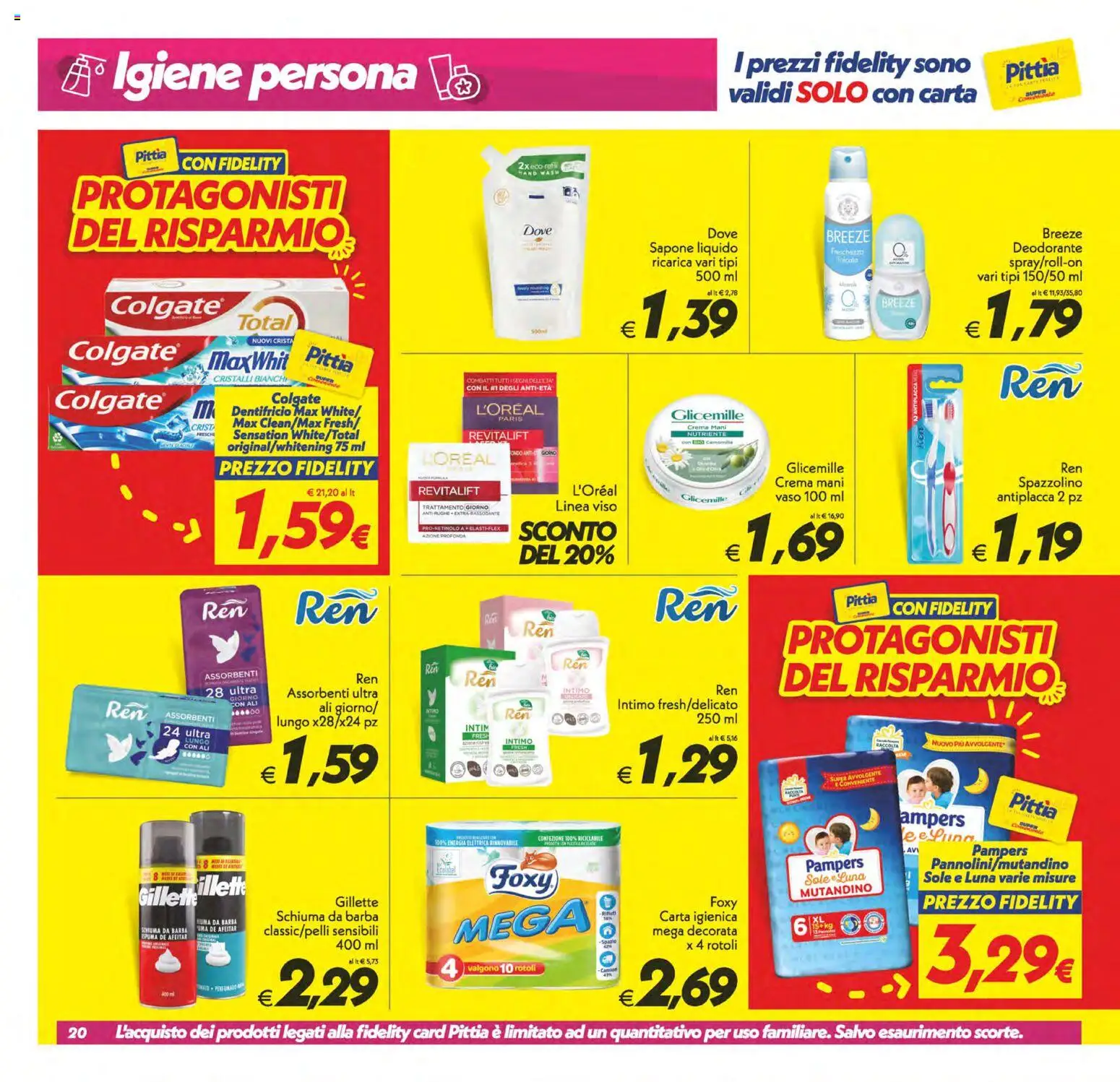 Volantino SuperConveniente del 24.02.2026 | Pagina: 20 | Prodotti: Schiuma da barba, Sapone, Spazzolino, Intimo