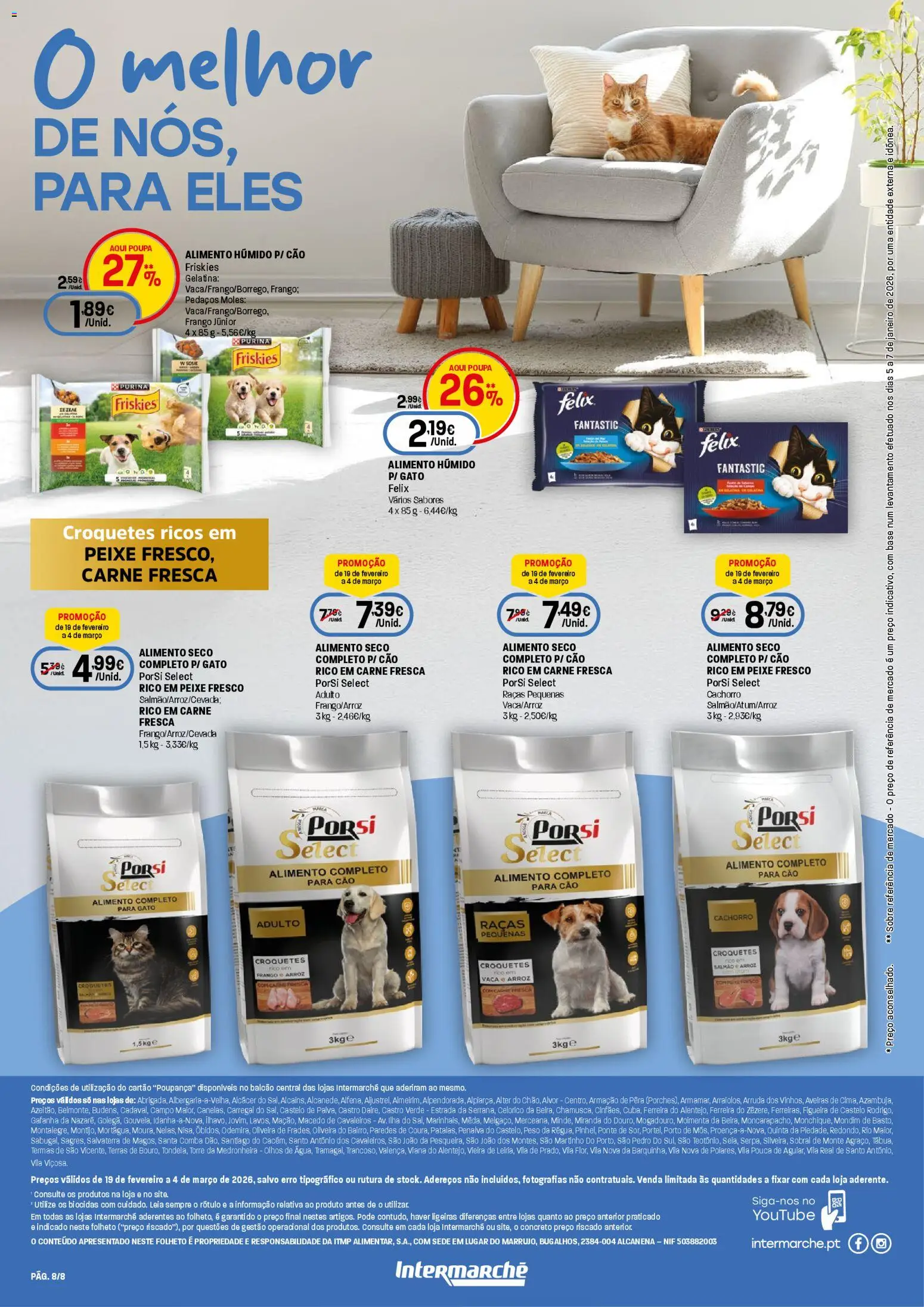 Intermarché Especial Animal Contact │ válido de 19.02.2026 | Página: 8 | Produtos: Gelatina, Base, Salmão, Carne