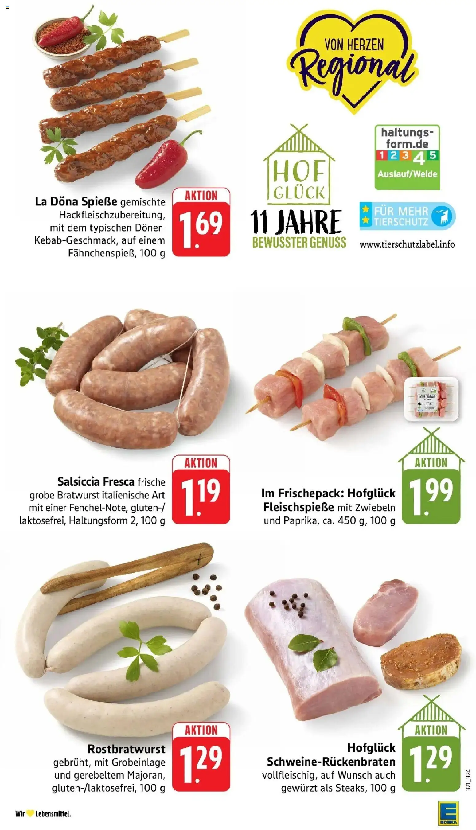 Edeka prospekt Friedrichsthal	 – gültig ab 19.04.2026 | Seite: 9 | Produkte: Bratwurst, Spieße, Zwiebeln