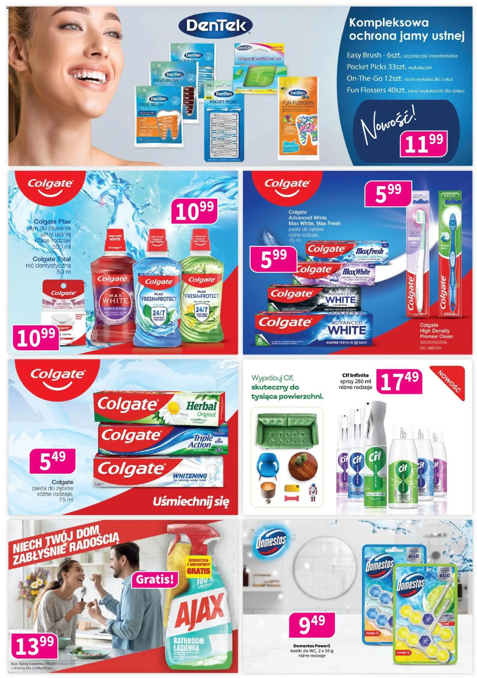 Drogerie Polskie Gazetka od 10.11.2025 | Strona: 7 | Produkty: Domestos, Pasta do zębów, Szczoteczka do zębów
