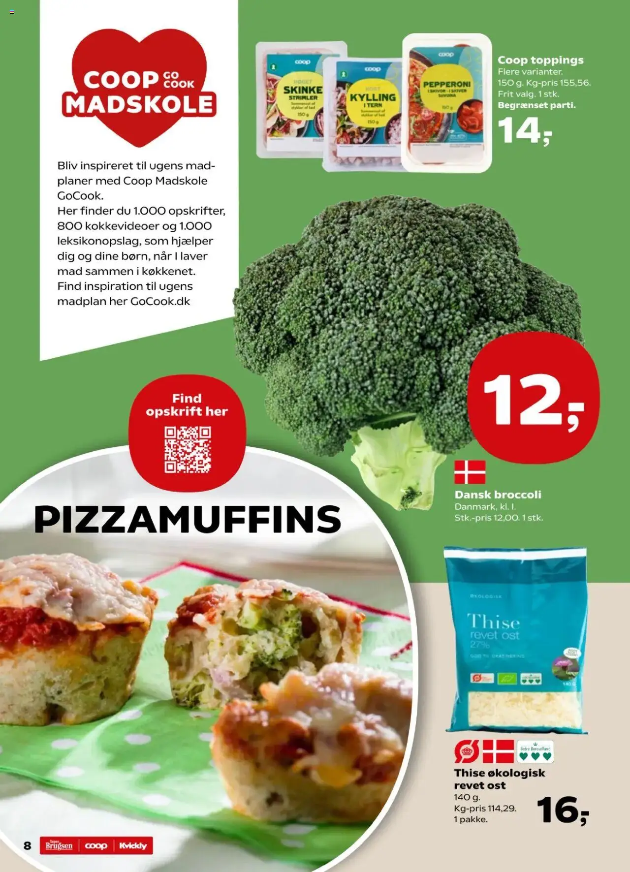 Super Brugsen tilbudsavis – gyldig fra 17.10.2025 | Side: 8 | Produkter: Ost, Skinke, Broccoli, Søm