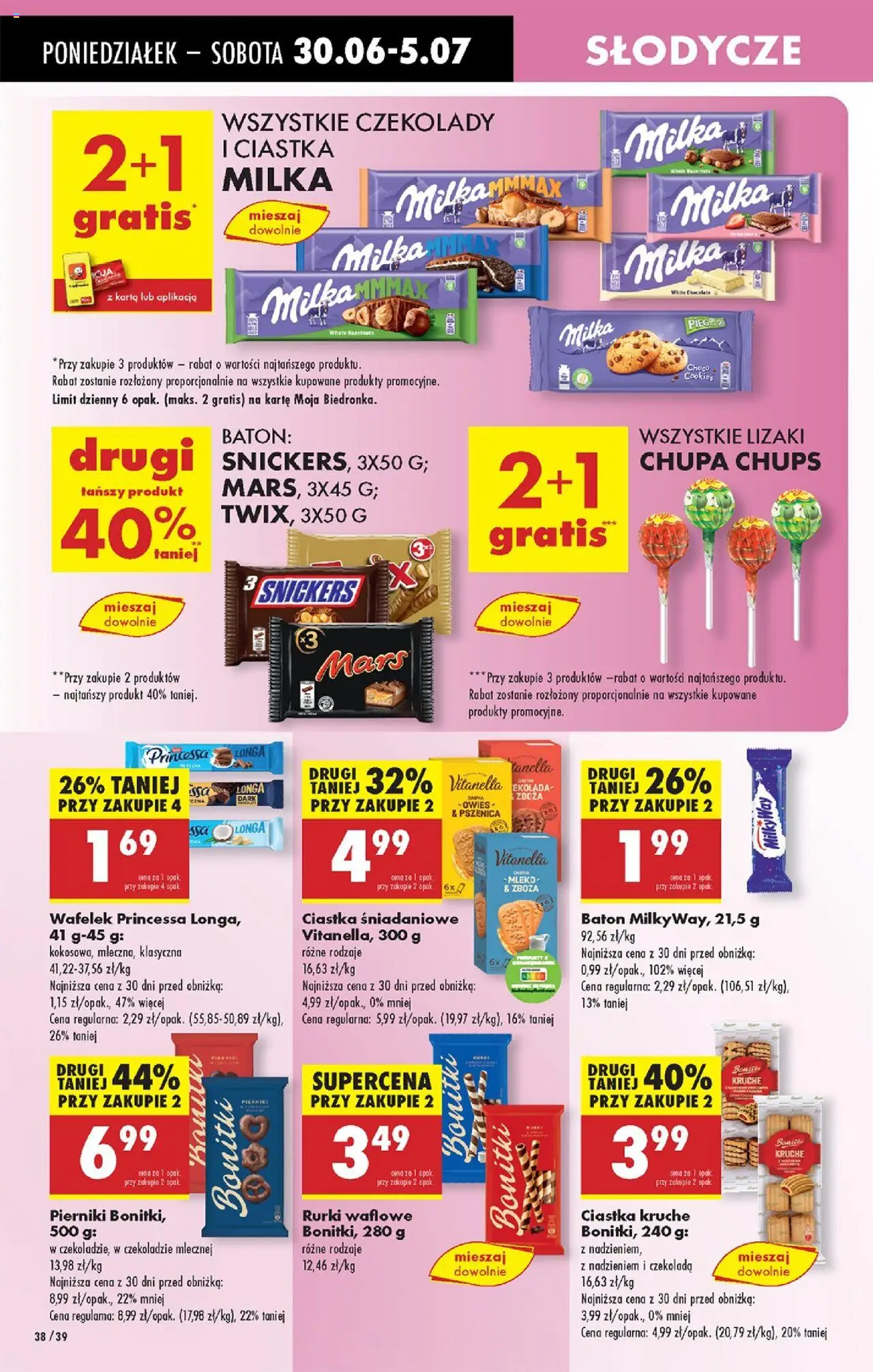 Biedronka gazetka od 30.06.2025 | Strona: 52 | Produkty: Czekolady, Słodycze, Czekolada, Ciastka