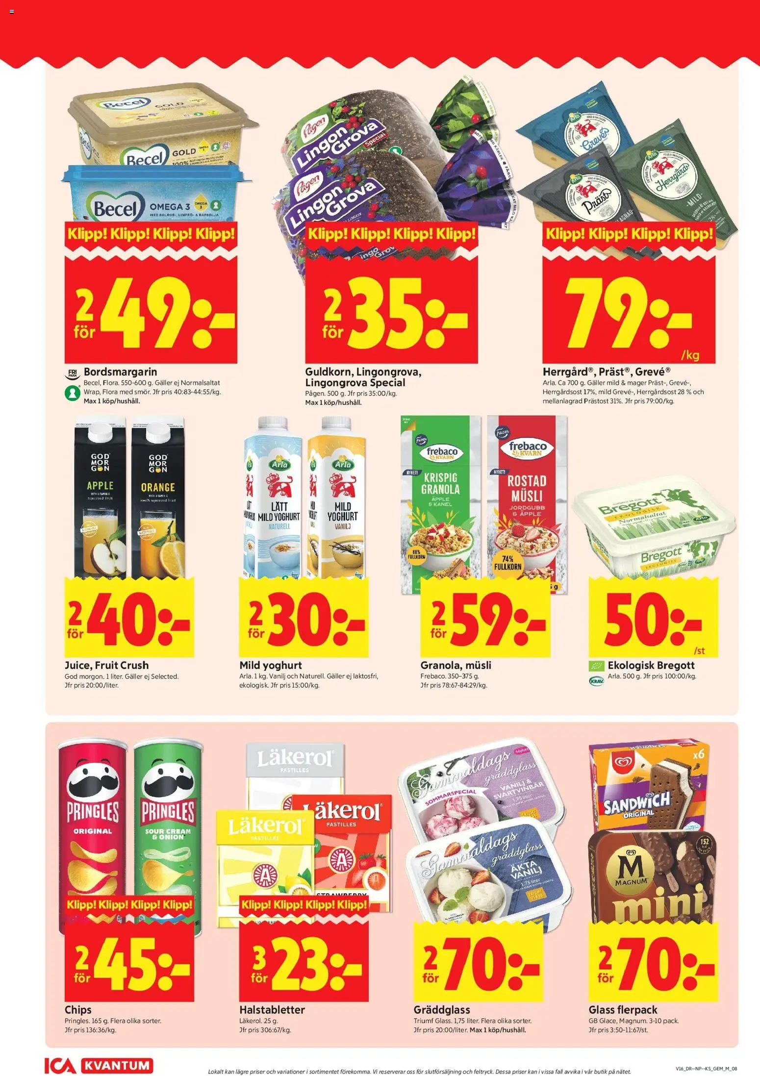 ICA Kvantum reklamblad aktuell från 13.04.2026 | Sida: 10 | Produkter: Halstabletter, Pringles, Sandwich, Chips