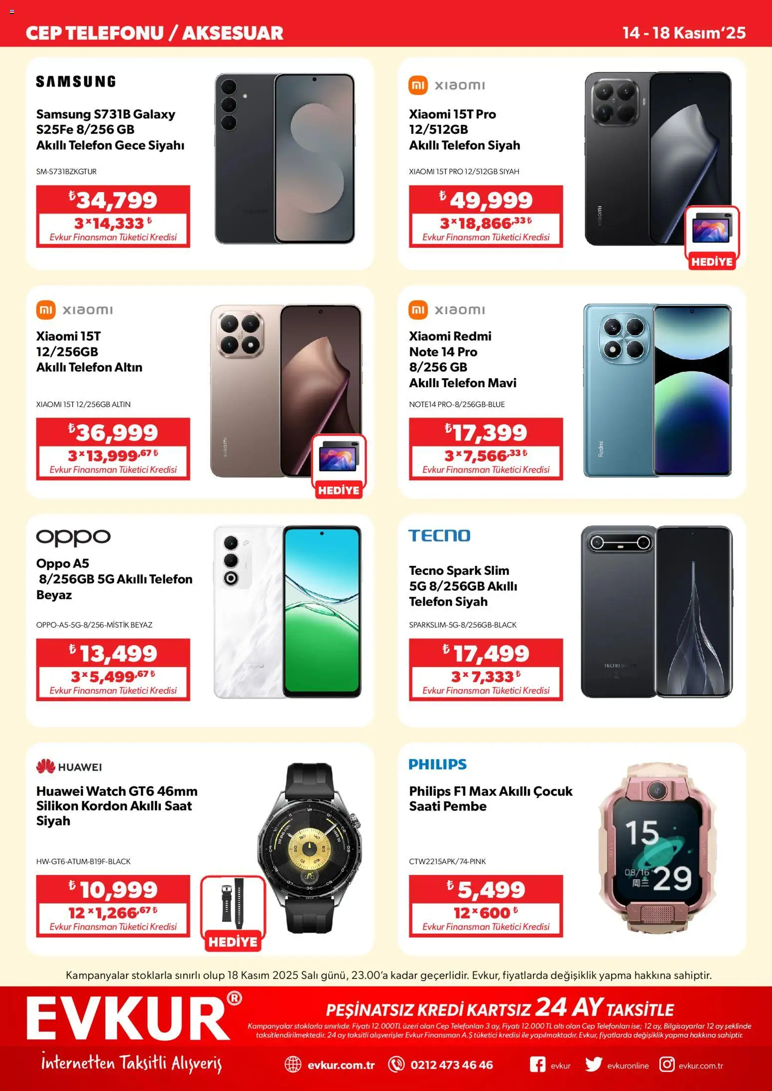 Evkur Muhteşem Fırsatlar - 14.11.2025 tarihinden itibaren geçerlidir | Sayfa: 2 | Ürünler: Akıllı saat, Telefon, Akıllı telefon, Saat