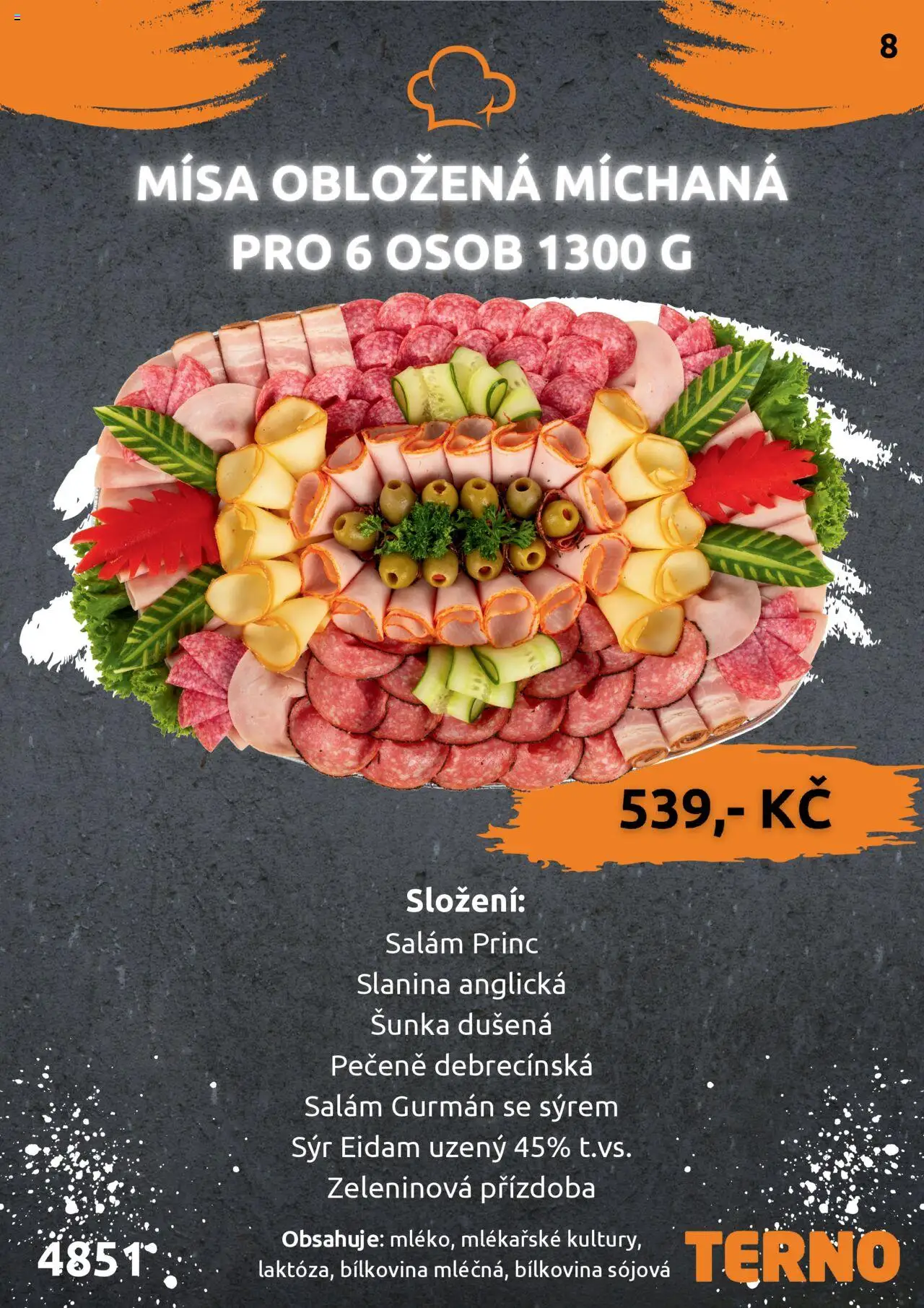 Terno leták - Grill Zlín – Studená kuchyně od 03.07.2025 | Strana: 9 | Produkty: Sýr, Salám, Šunka, Eidam