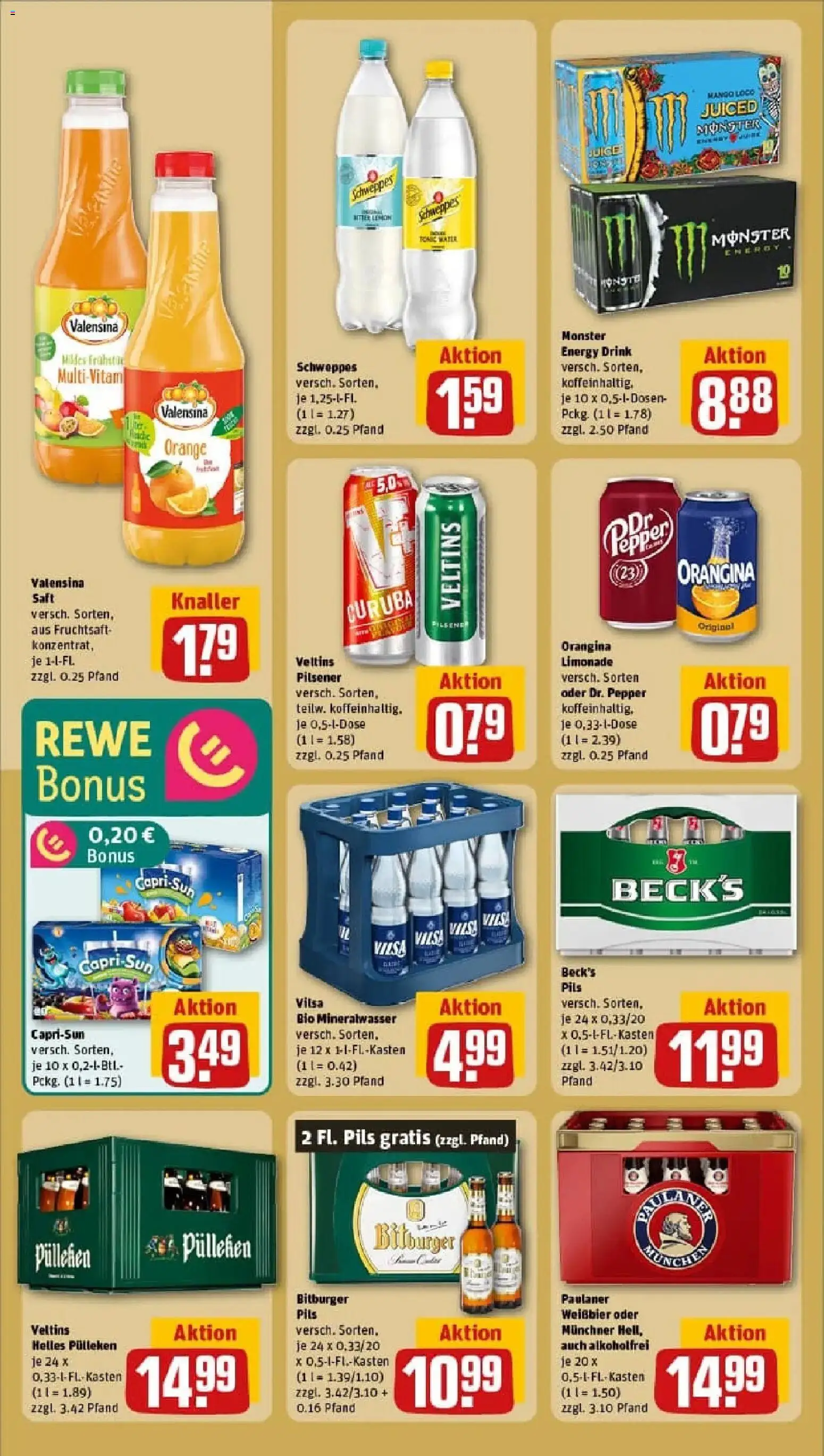 Rewe prospekt Lübeck	 – gültig ab 02.02.2026 | Seite: 24 | Produkte: Pils, Mineralwasser, Valensina, Monster
