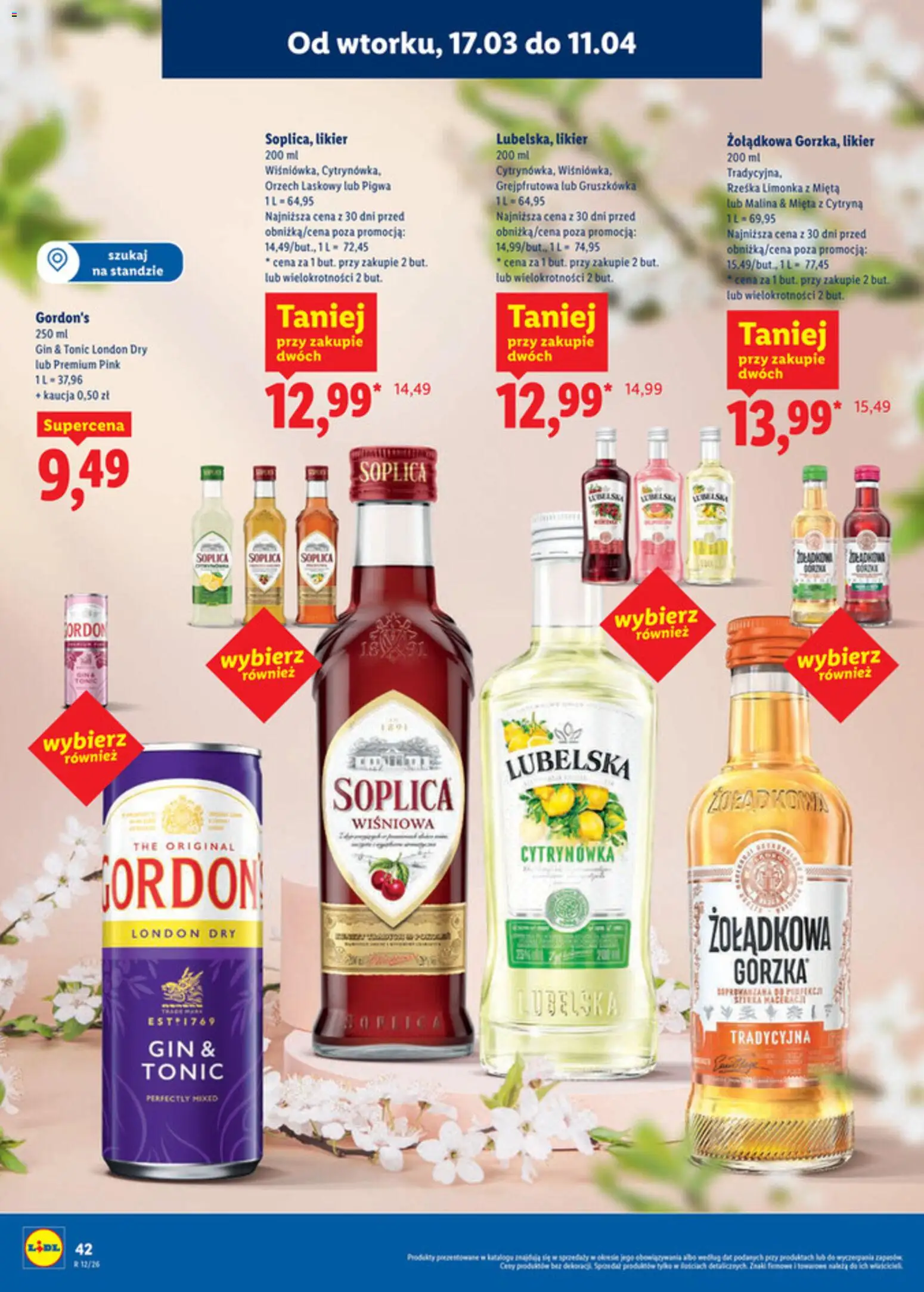 Lidl Katalog alkoholi mocnych i win od 17.03.2026 | Strona: 43 | Produkty: Pigwa, Malina, Mięta, Gin