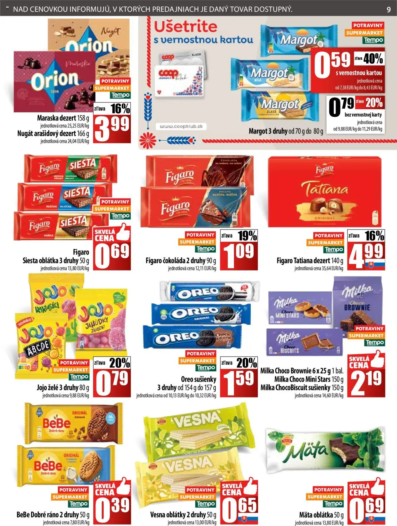 COOP Jednota leták │ platný od 07.08.2025 | Strana: 9 | Produkty: BeBe Dobré ráno, Čokoláda, Milka