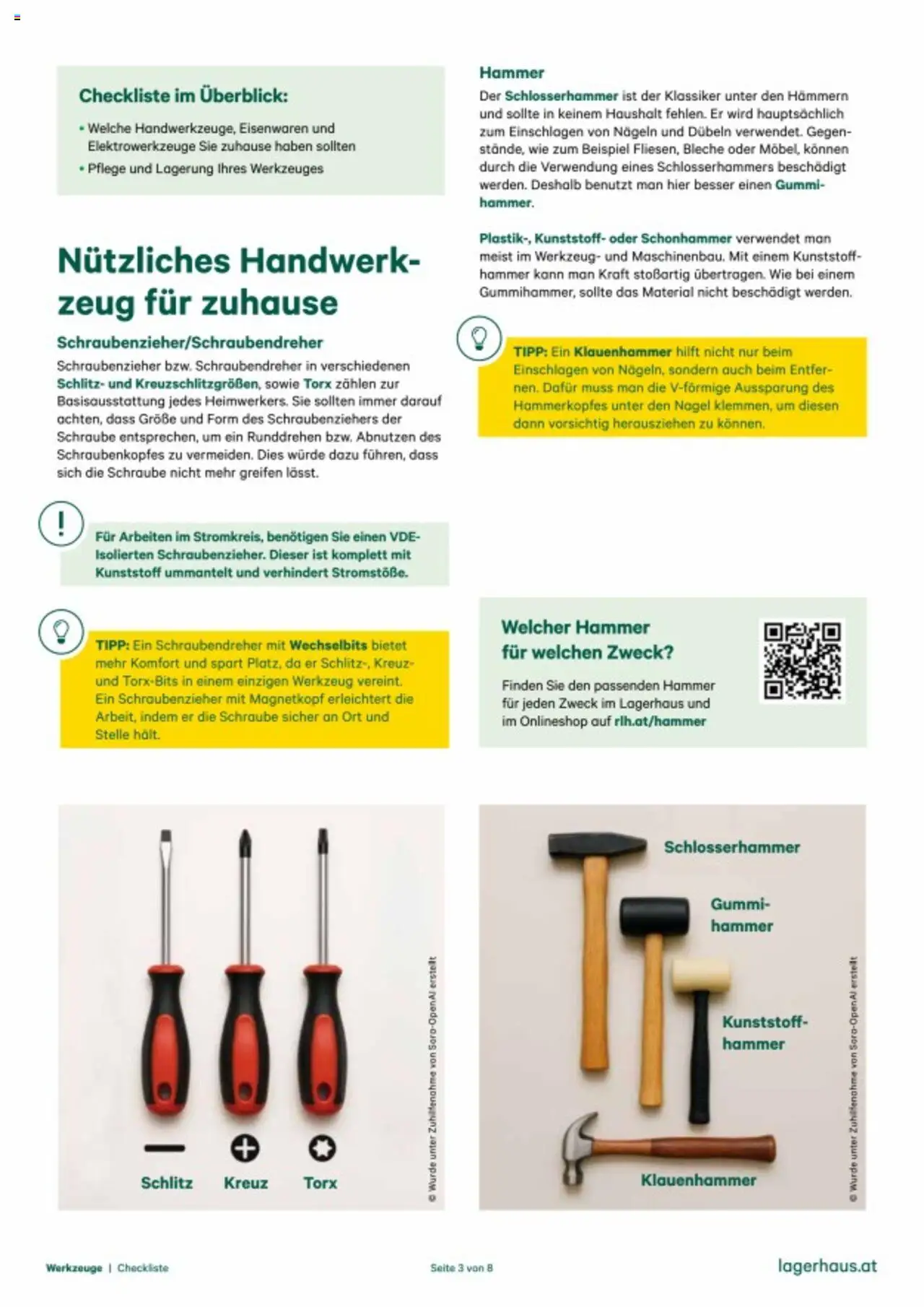 Lagerhaus Checkliste: Werkzeuge gültig ab 06.08.2025 | Seite: 3