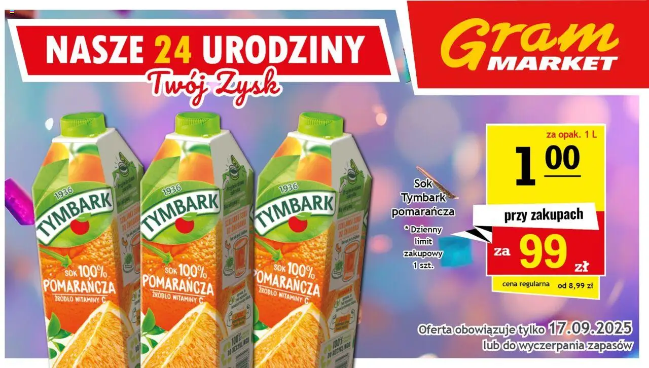 Gram Market Gazetka - Niesłychanie Niskie Ceny od 17.09.2025 | Strona: 8 | Produkty: Sok