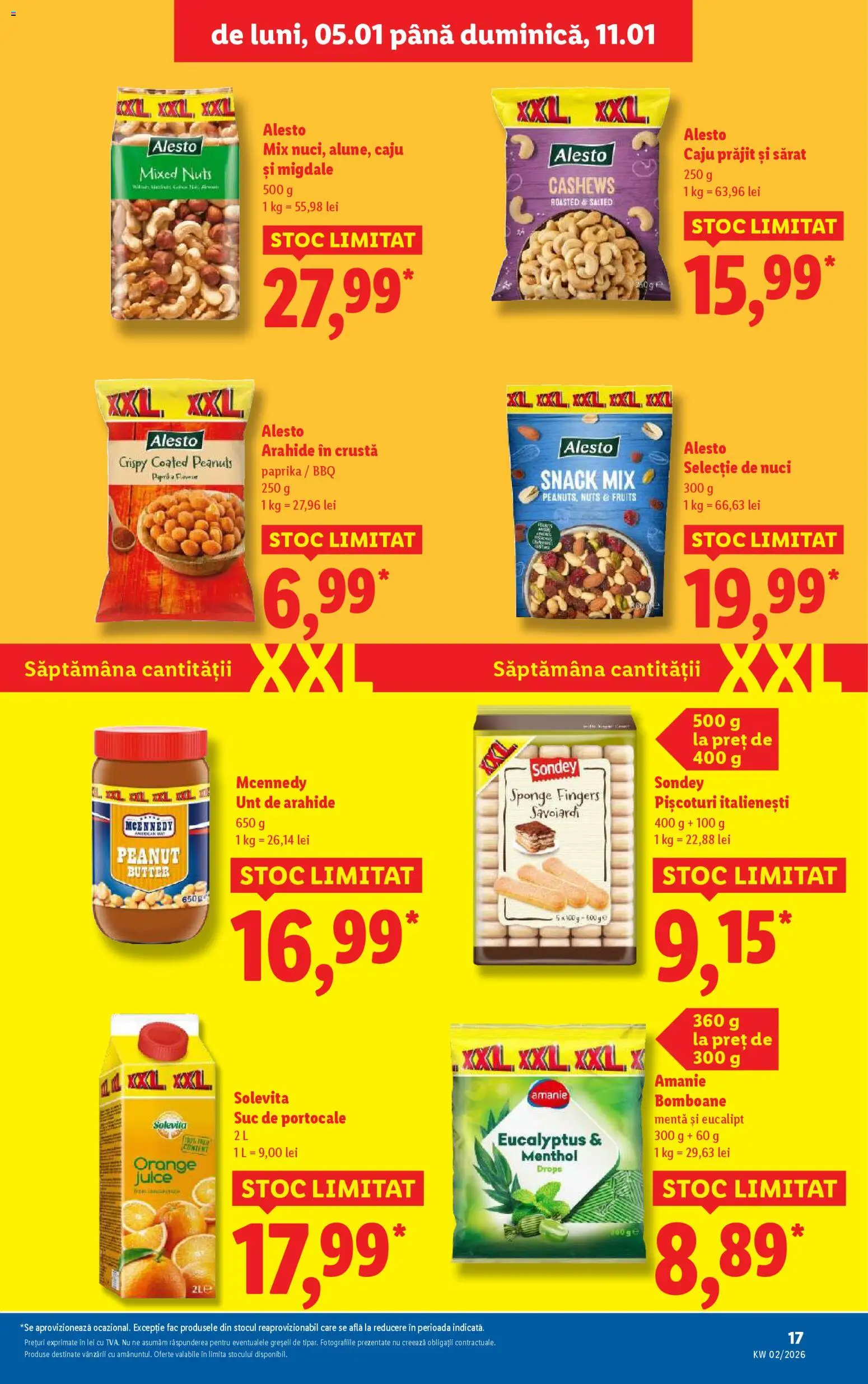 Noul catalog Lidl – valabil de la 05.01.2026 | Pagină: 17 | Produse: Migdale, Unt, Caju, Bomboane