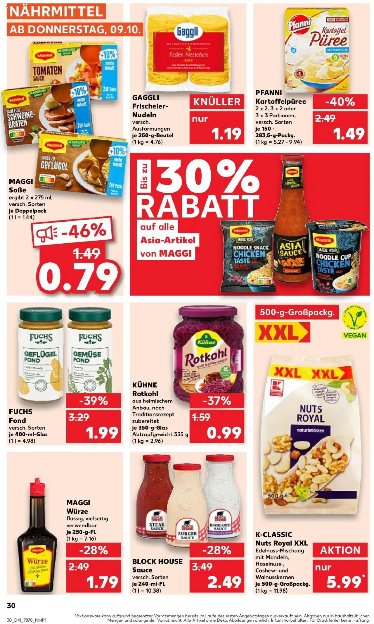 Kaufland prospekt Sindelfingen	 – gültig ab 09.10.2025 | Seite: 30 | Produkte: Tomaten, Gemüse, Knoblauch, Nudeln