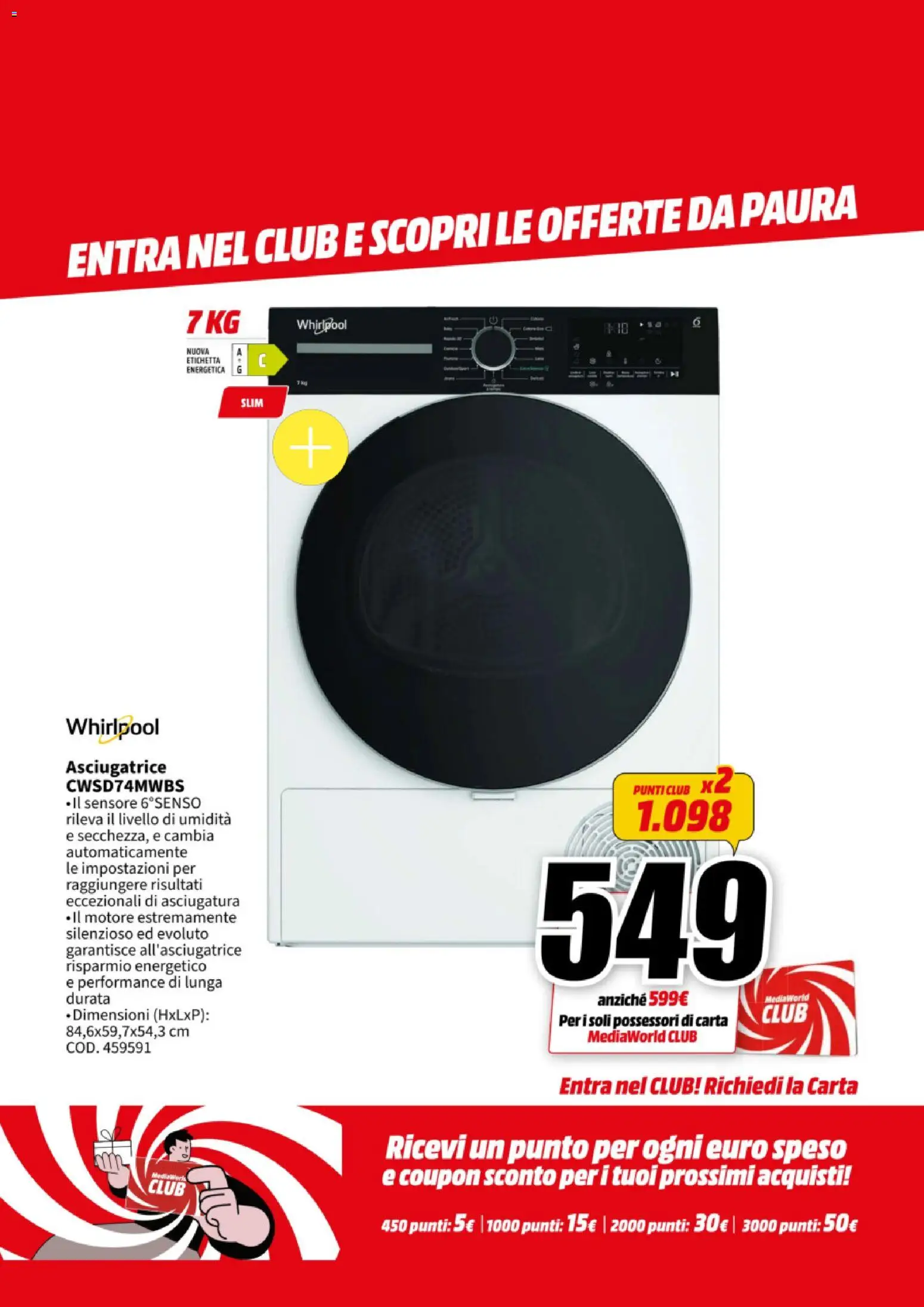 Volantino Media World del 27.10.2025 | Pagina: 50 | Prodotti: Asciugatrice