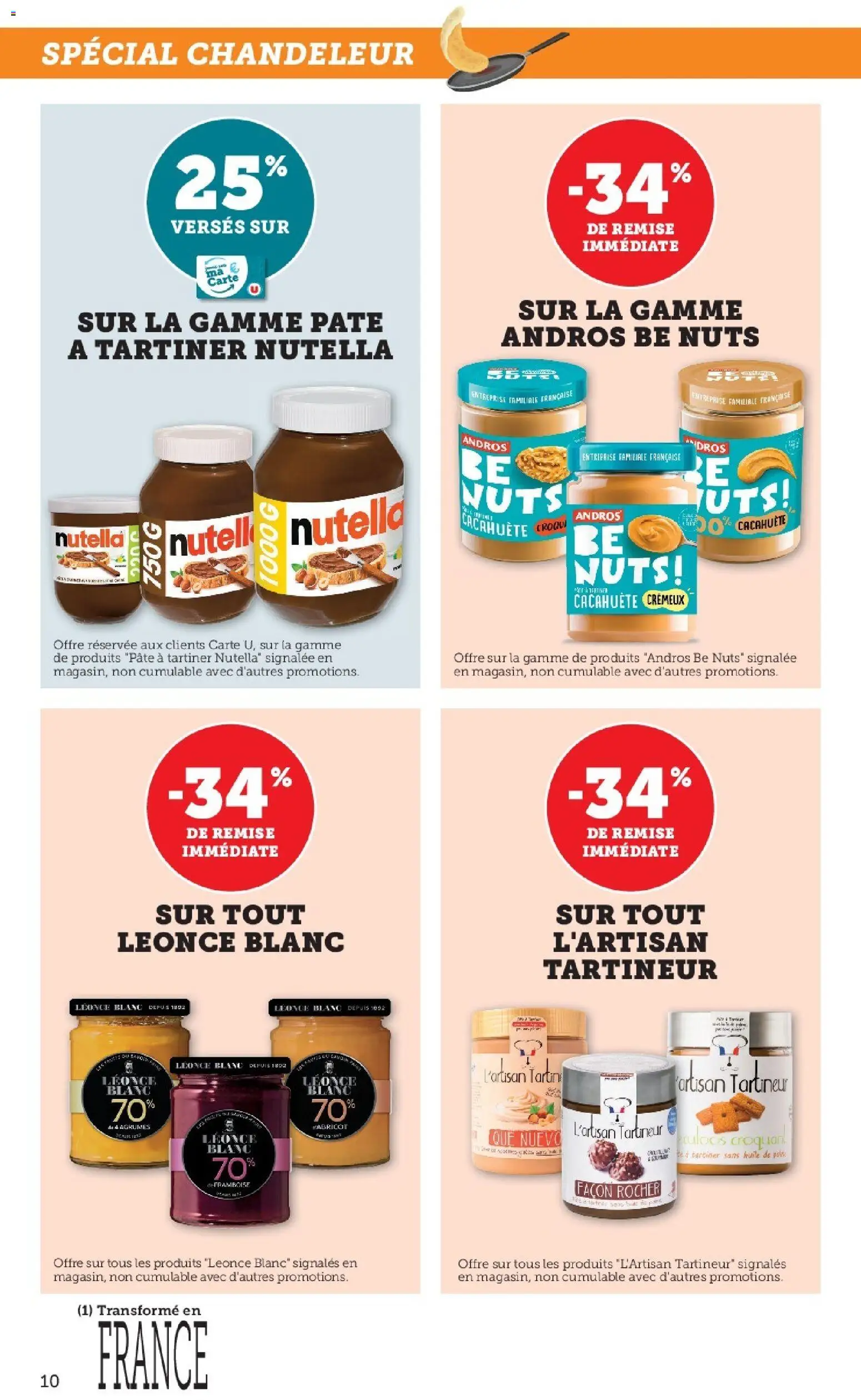{H1} | Page: 10 | Produits: Cacahuète, Pâte à tartiner, Nutella, Huile