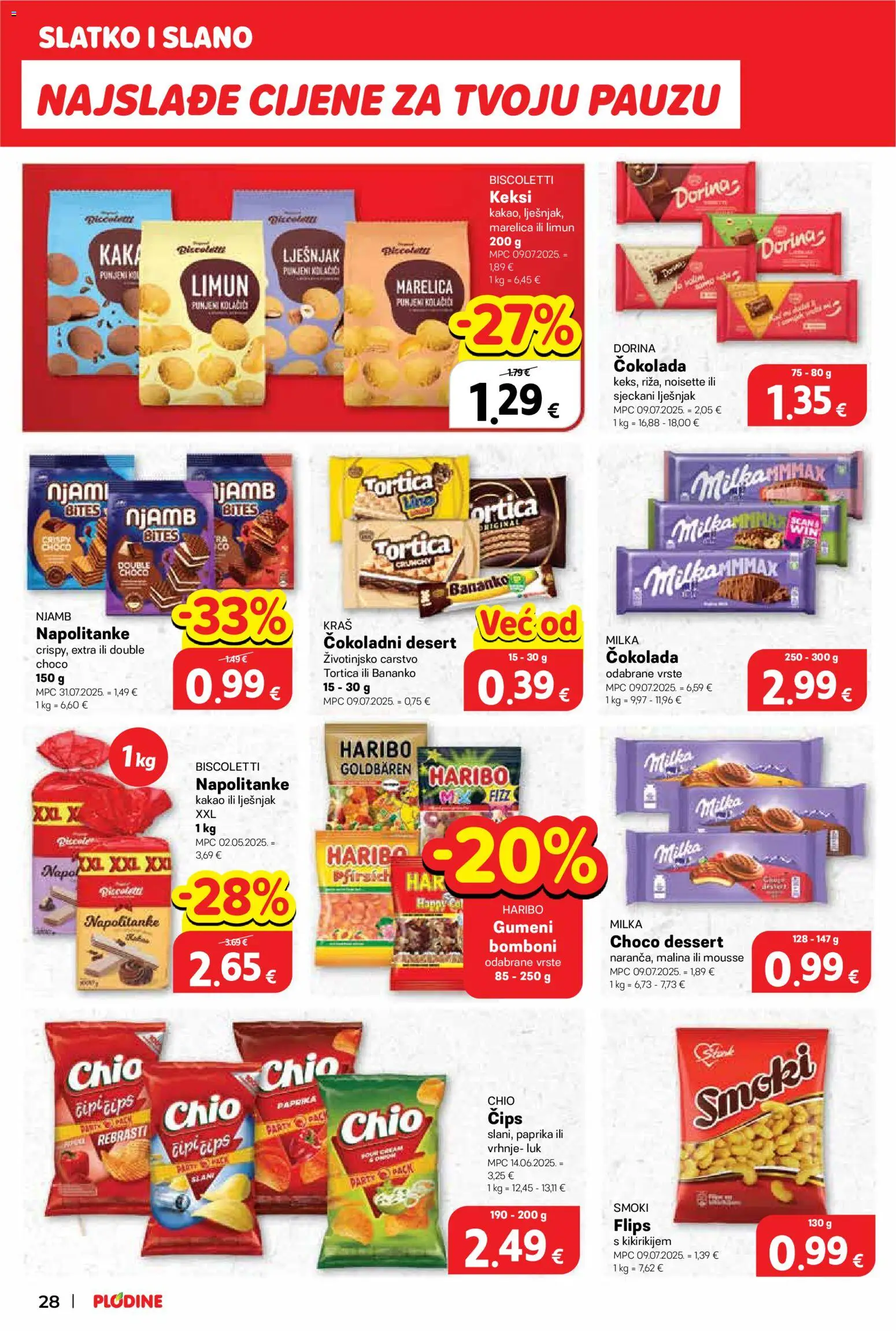 Plodine katalog | vrijedi od 07.01.2026 | Stranica: 28 | Proizvodi: Dorina, Limun, Milka, Kakao
