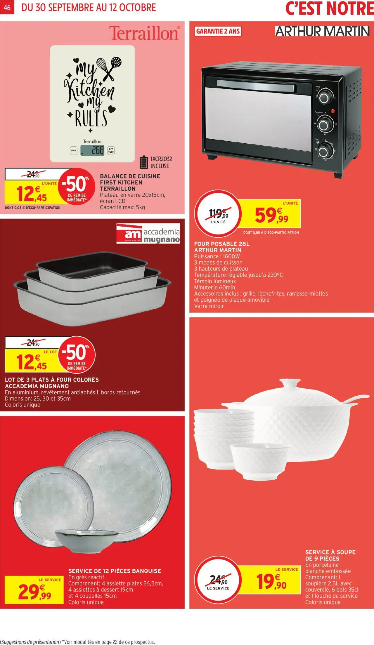  | Page: 46 | Produits: Four, Plateau, Miroir, Balance de cuisine