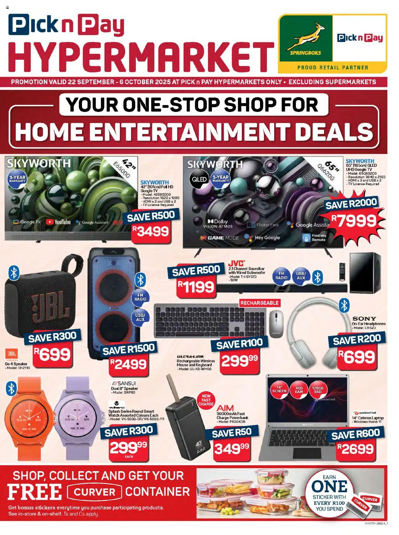 New Pick n Pay catalogue – valid from 22.09.2025 | Page: 1 | Products: Keyboard, Radio, Speaker, Remote
