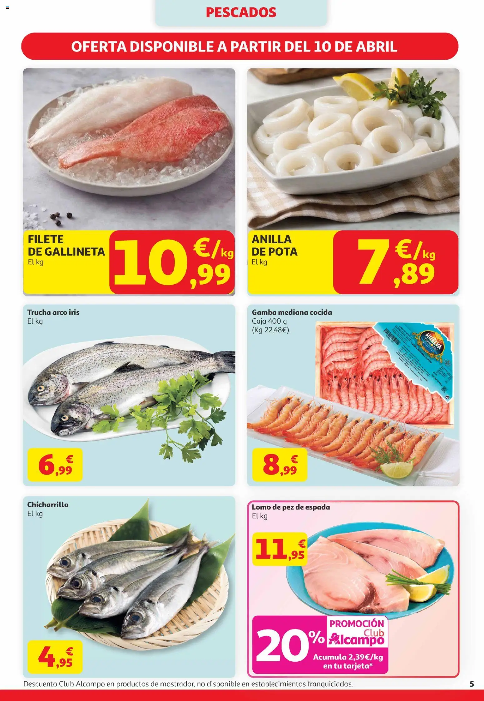 Alcampo Canarias │ válido desde el 07.04.2026 | Página: 5 | Productos: Filete, Caja, Gamba