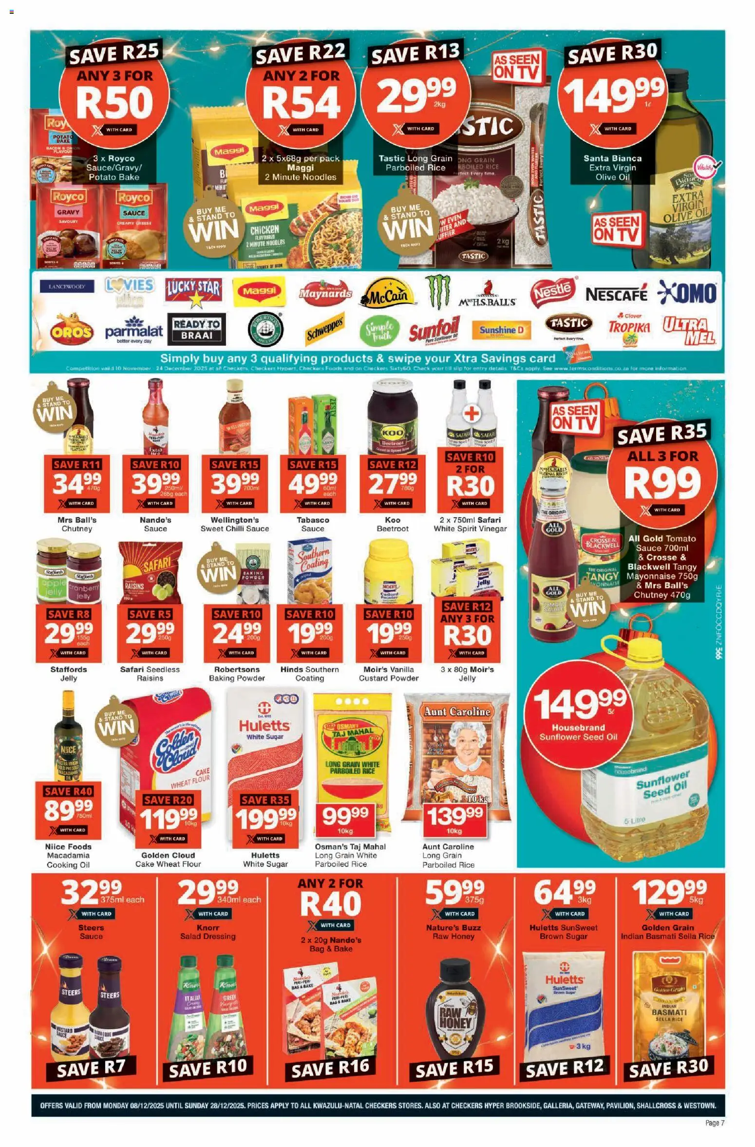 New Checkers catalogue – valid from 08.12.2025 | Page: 7 | Products: Cake, Flour, Cheese, Bacon