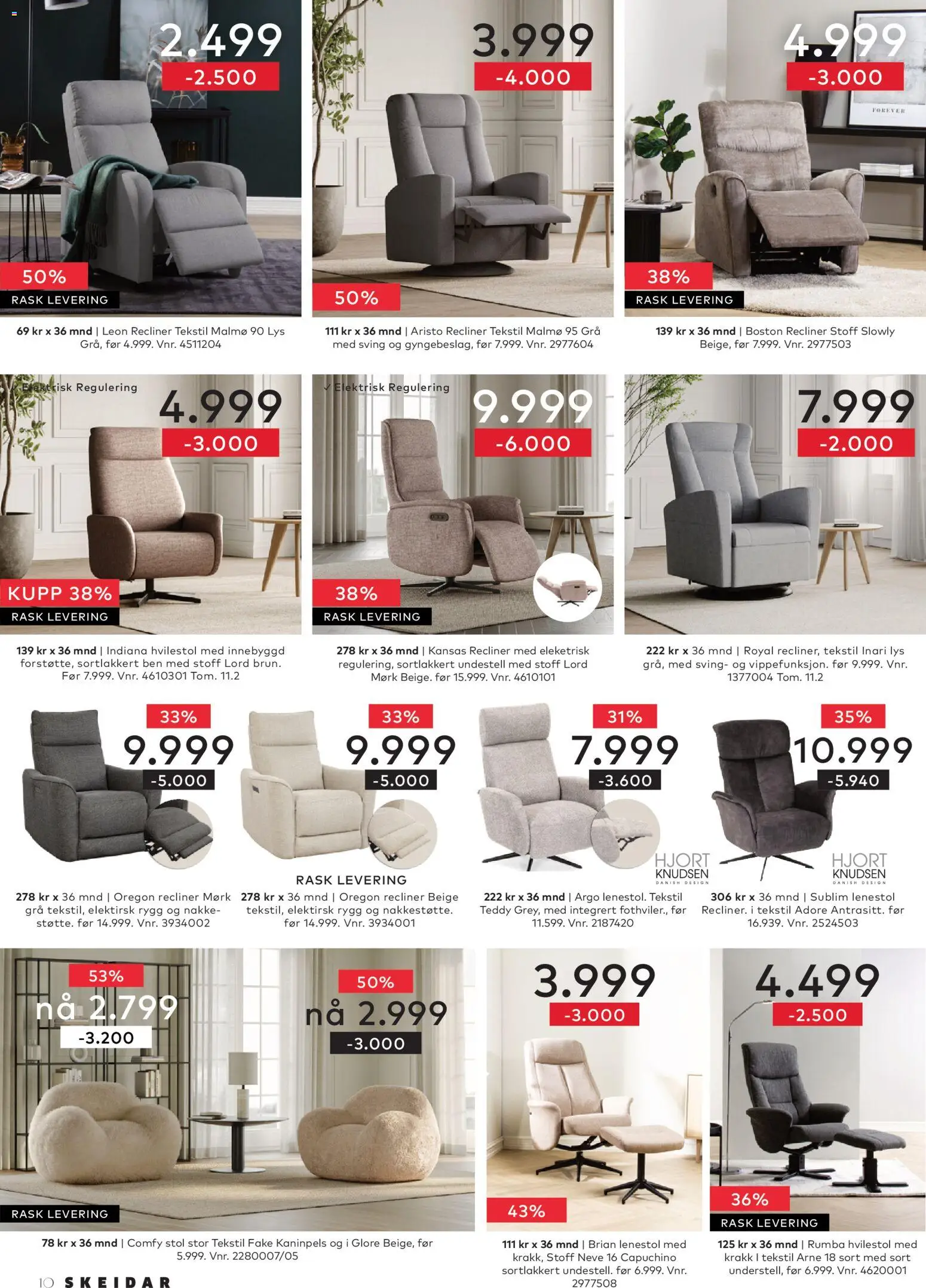 {H1} | Side: 10 | Produkter: Krakk, Hvilestol, Lys, Lenestol