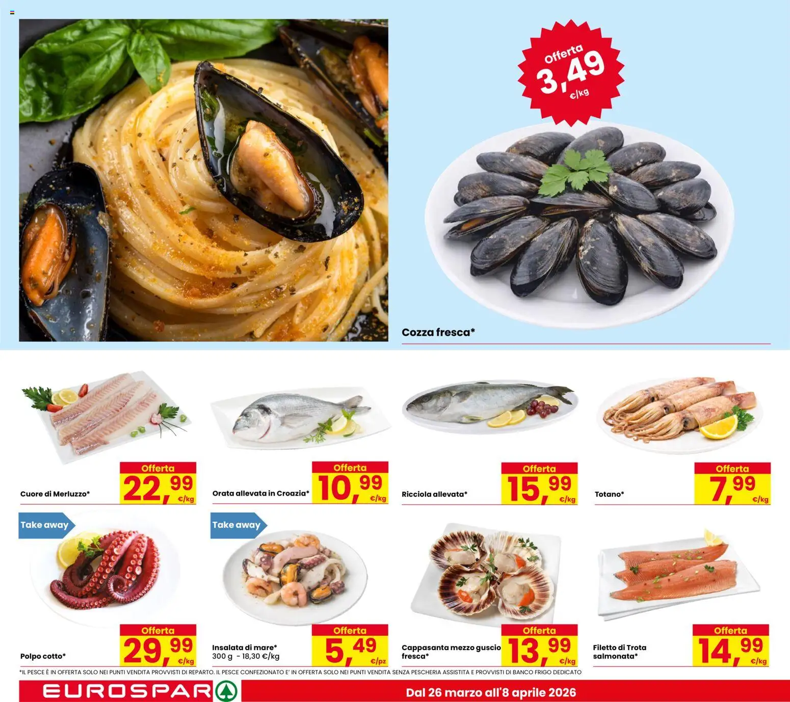 Volantino Despar del 26.03.2026 | Pagina: 6 | Prodotti: Pesce, Polpo, Trota, Orata
