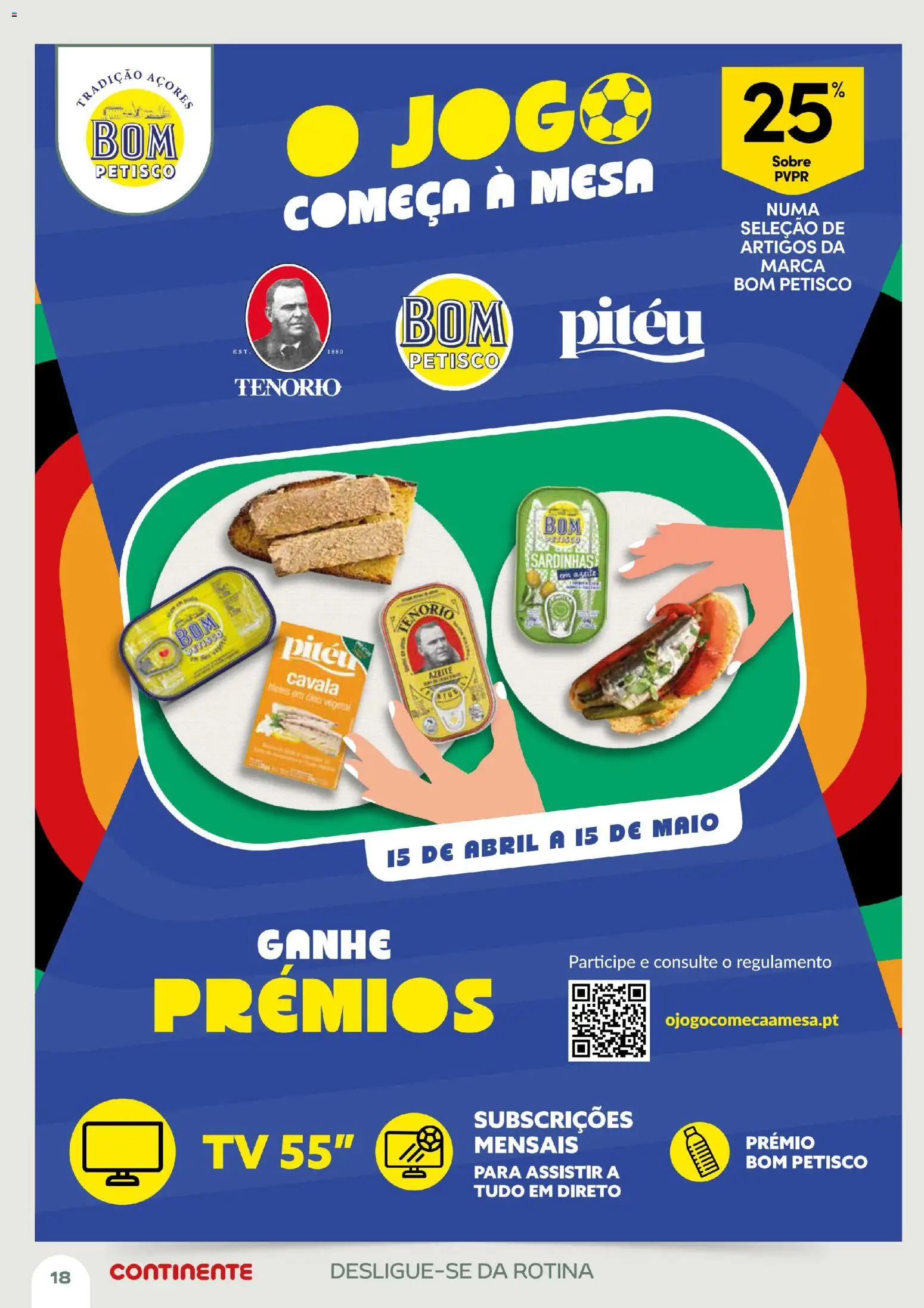 Continente Açores Momentos de pausa │ válido de 21.04.2026 | Página: 18 | Produtos: Azeite, Sardinhas, Mesa